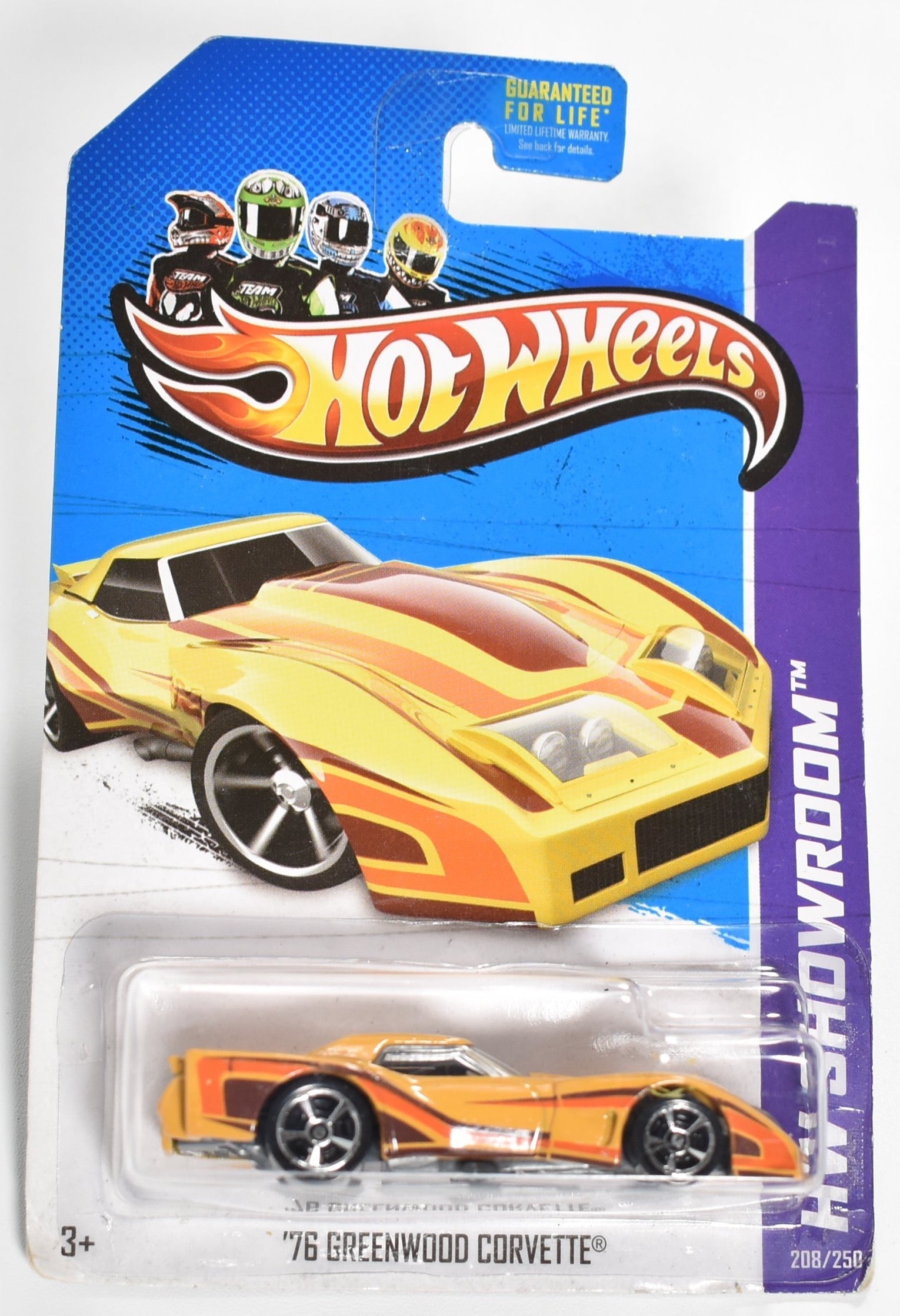 Hot Wheels 76 Greenwood Corvette 208-250 Hot Wheels car Mattel Yellow Die Cast