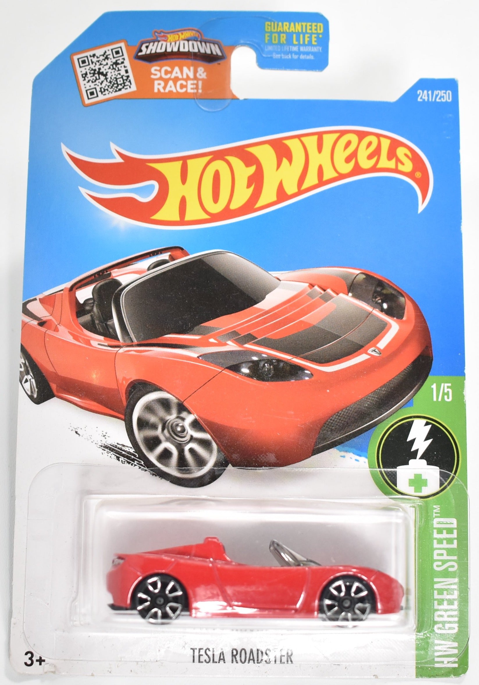 Tesla Roadster Green Speed Hot Wheels diecast car