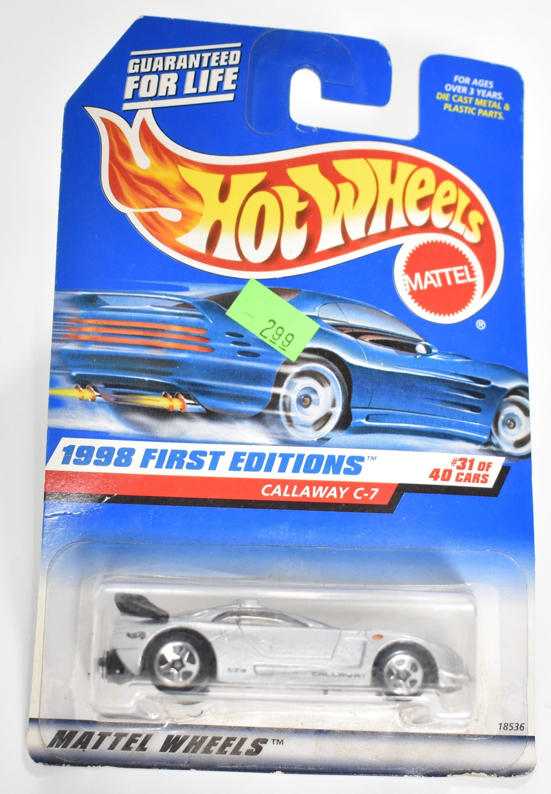 Hot Wheels die cast car Callaway C-7 31 of 40 Mattel 1997