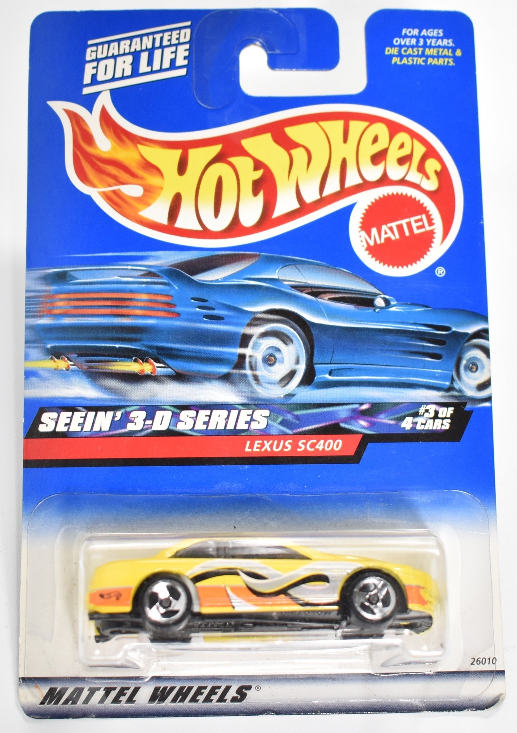 Hot Wheels die cast car Seein 3-D Series Lexus Sc400 3 of 4