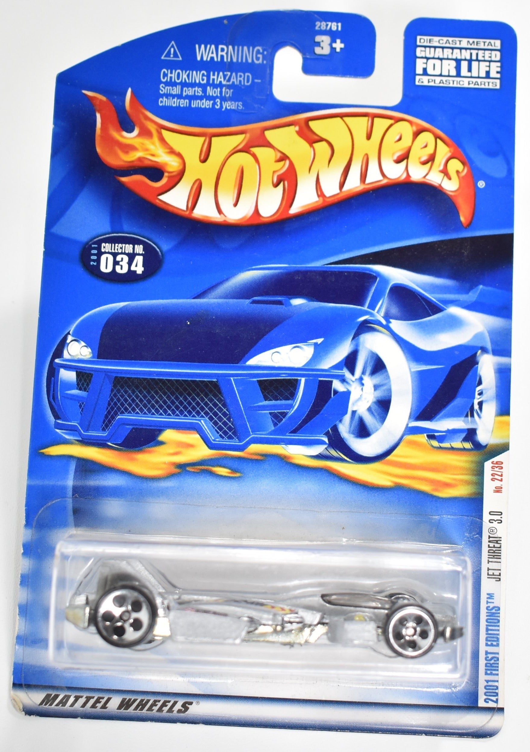 Hot Wheels car 2001 First Edition Jet Threat 3.0