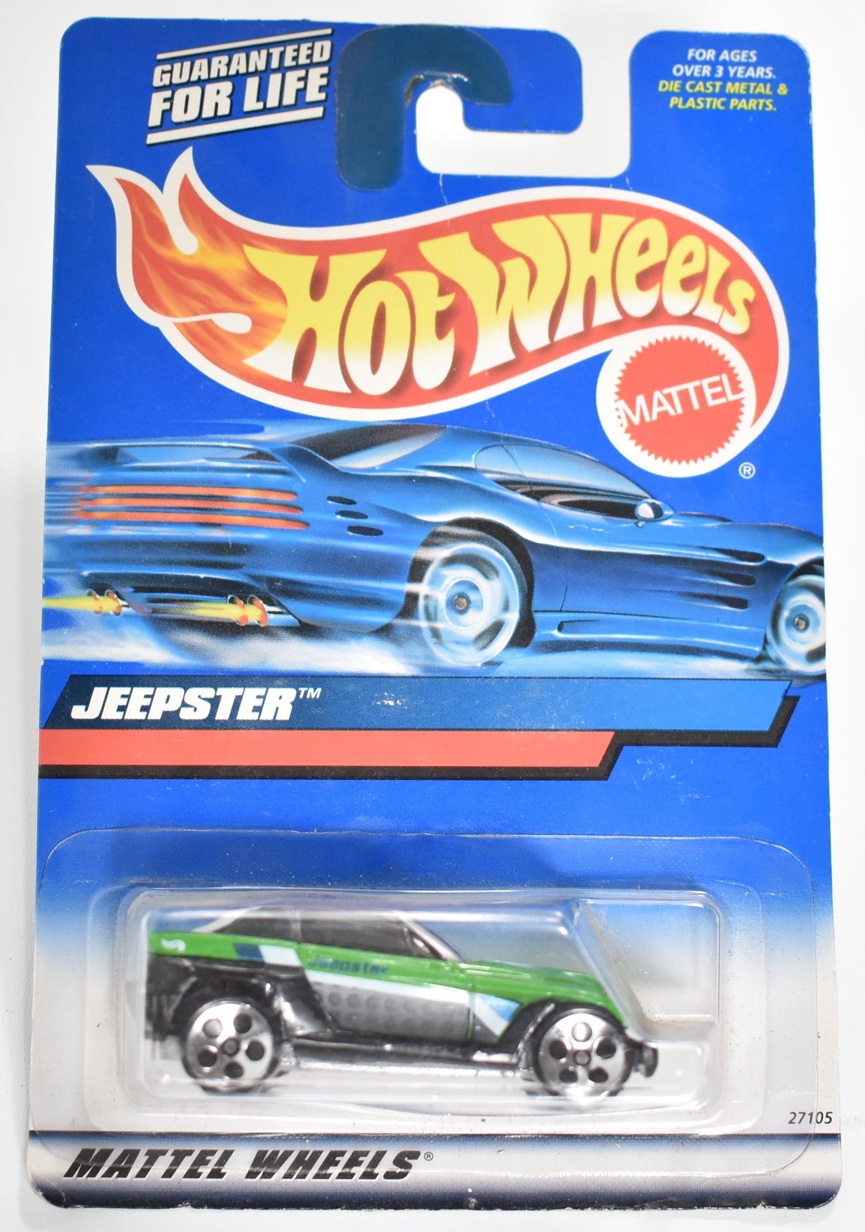 Hot Wheels die cast car Jeepster 27105 140 Green Jeep Mattel