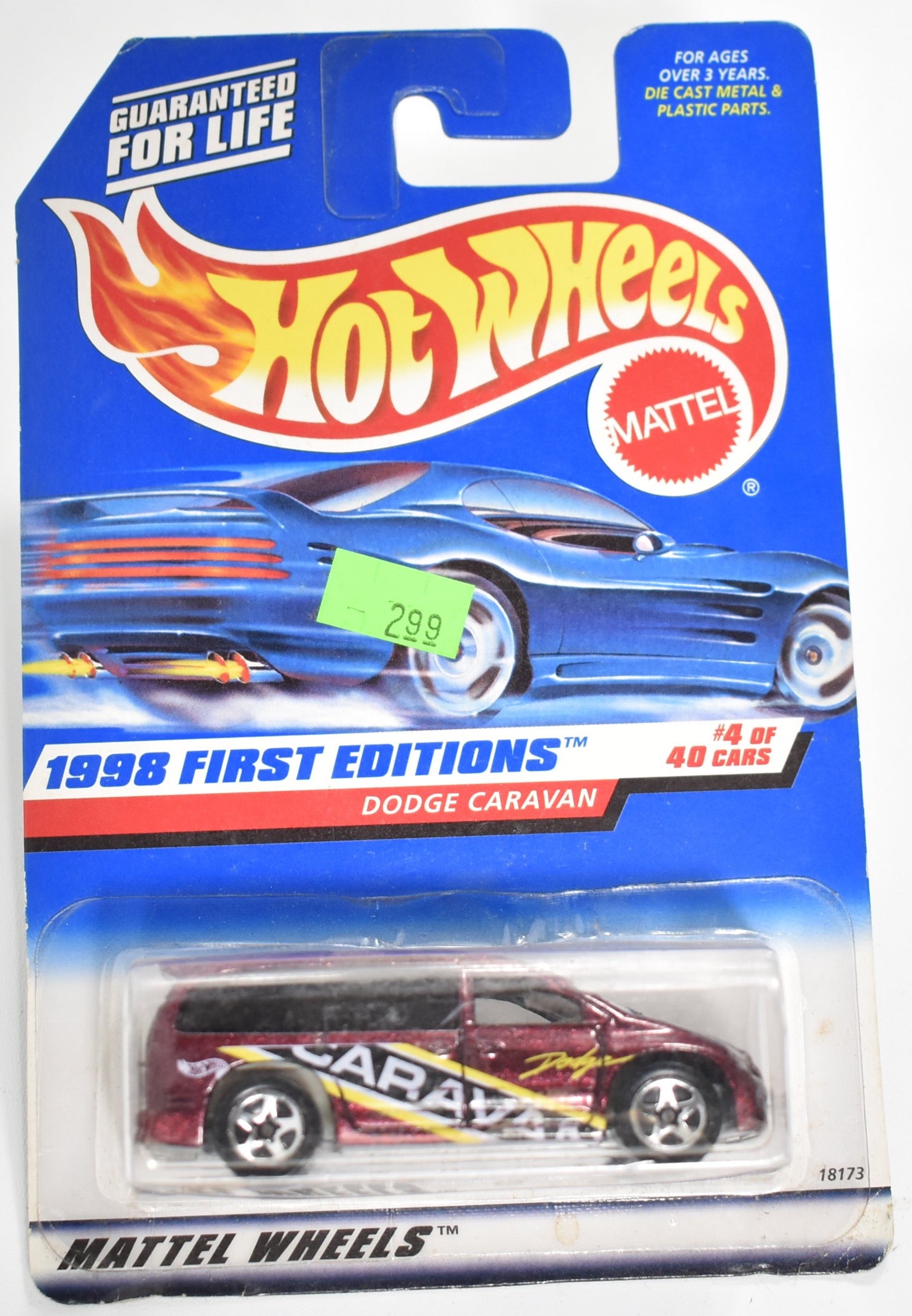 Hot Wheels diecast car 1998 First Editions Dodge Caravan 4 of 40 Mattel Wheels