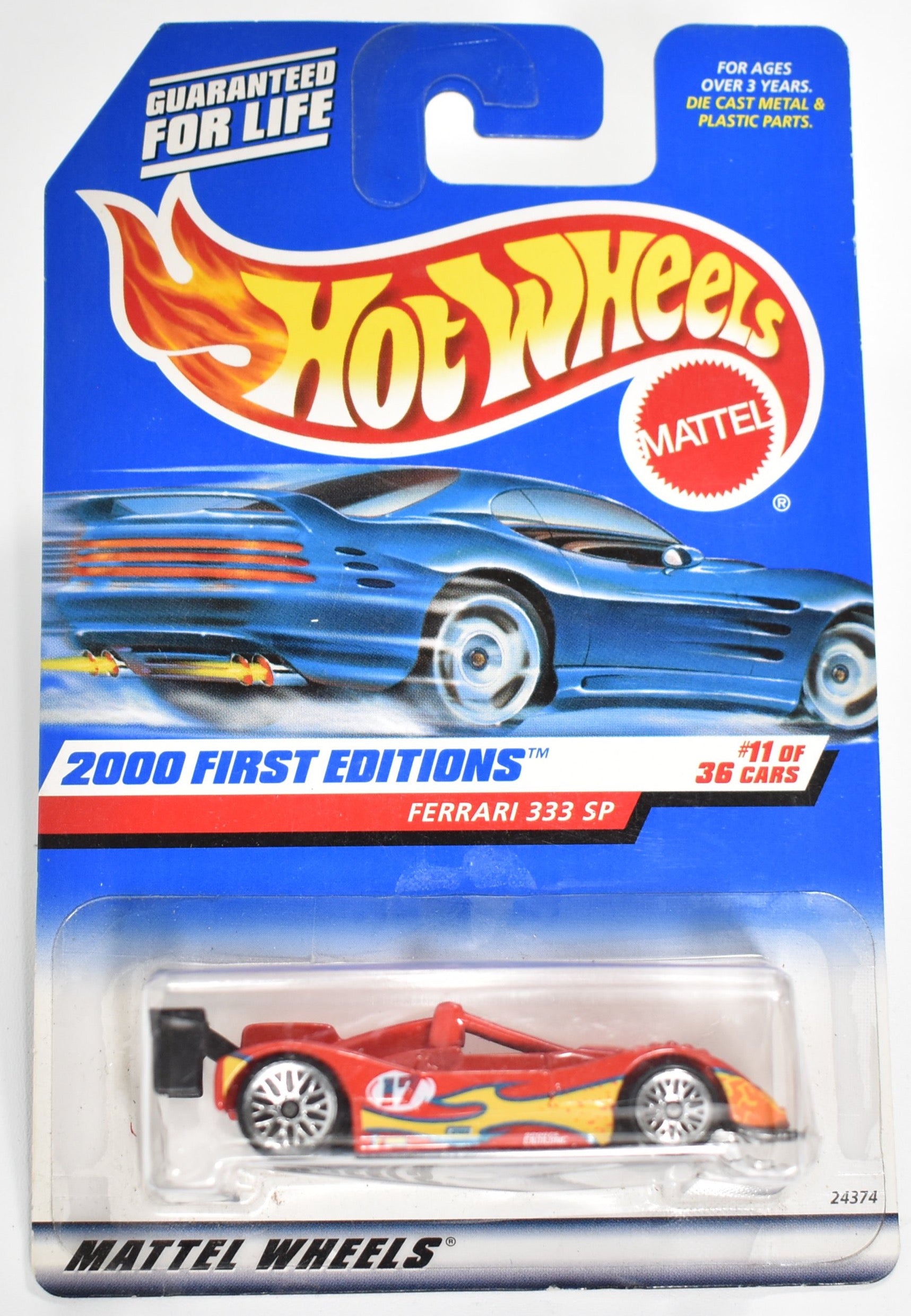 Hot Wheels die cast car Ferrari 333 Sp 11 of 36 2000 First Editions