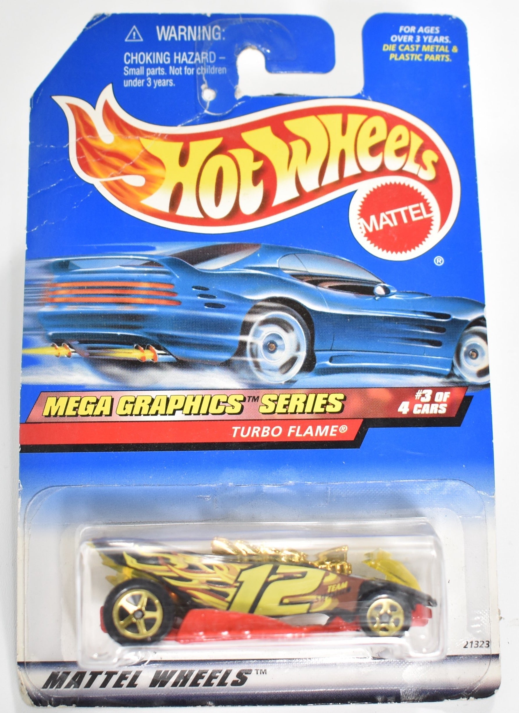 Hot Wheels die cast car Mega Graphics Series Turbo Flame 3 of 4