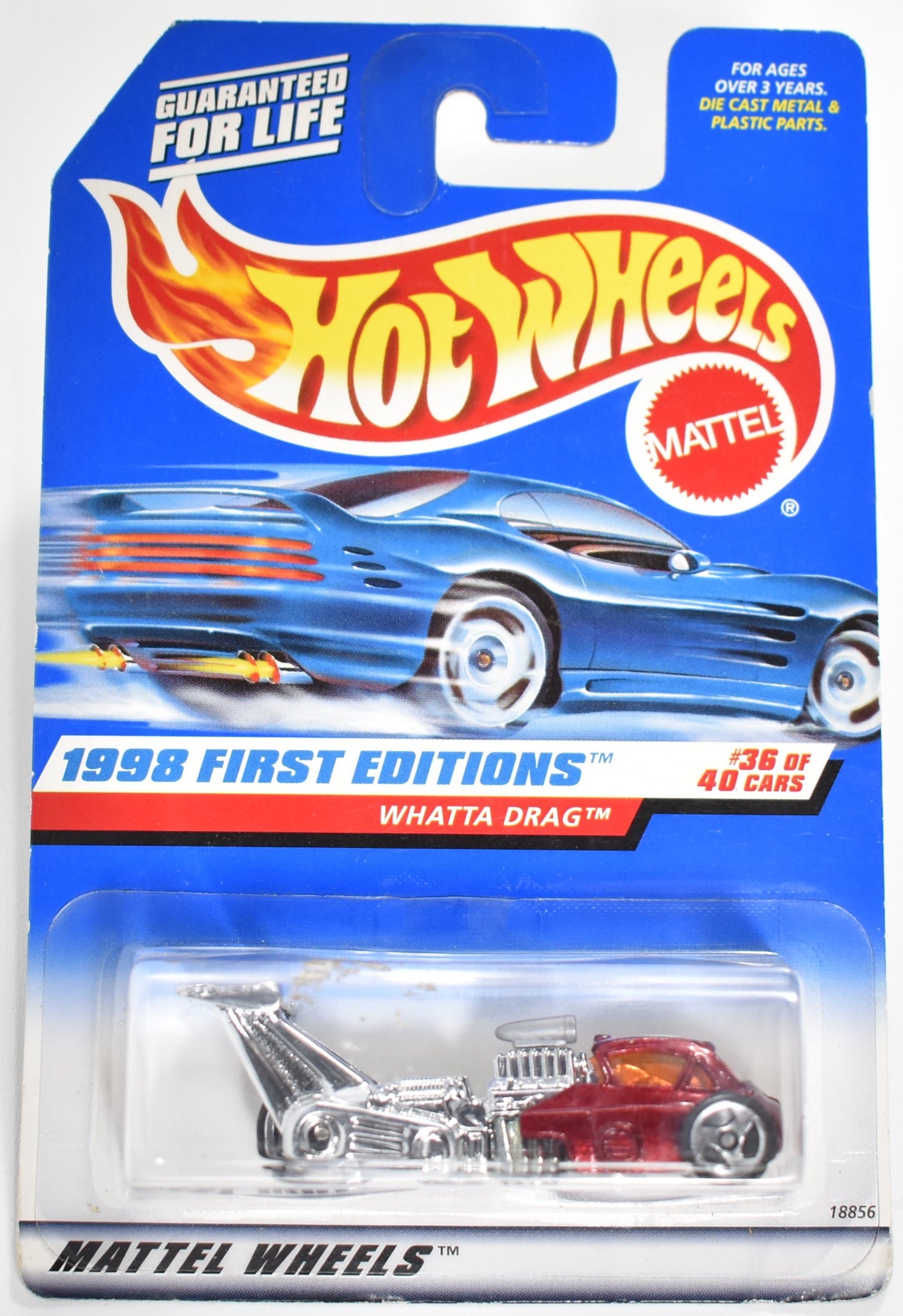 Hot Wheels diecast car 1998 First Editions Whatta Drag 673 Mattel