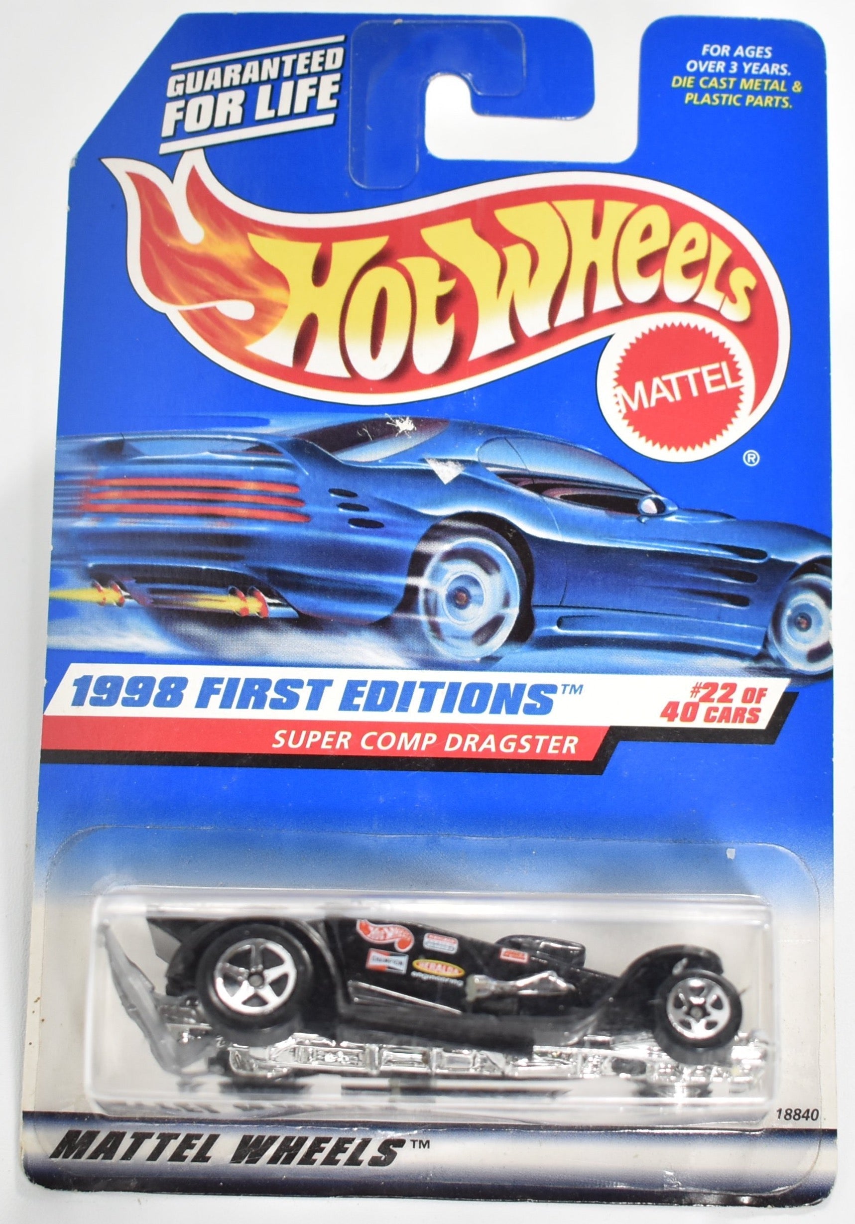 Hot Wheels die cast car 1998 First Editions 22 of 40 Super Comp Dragster