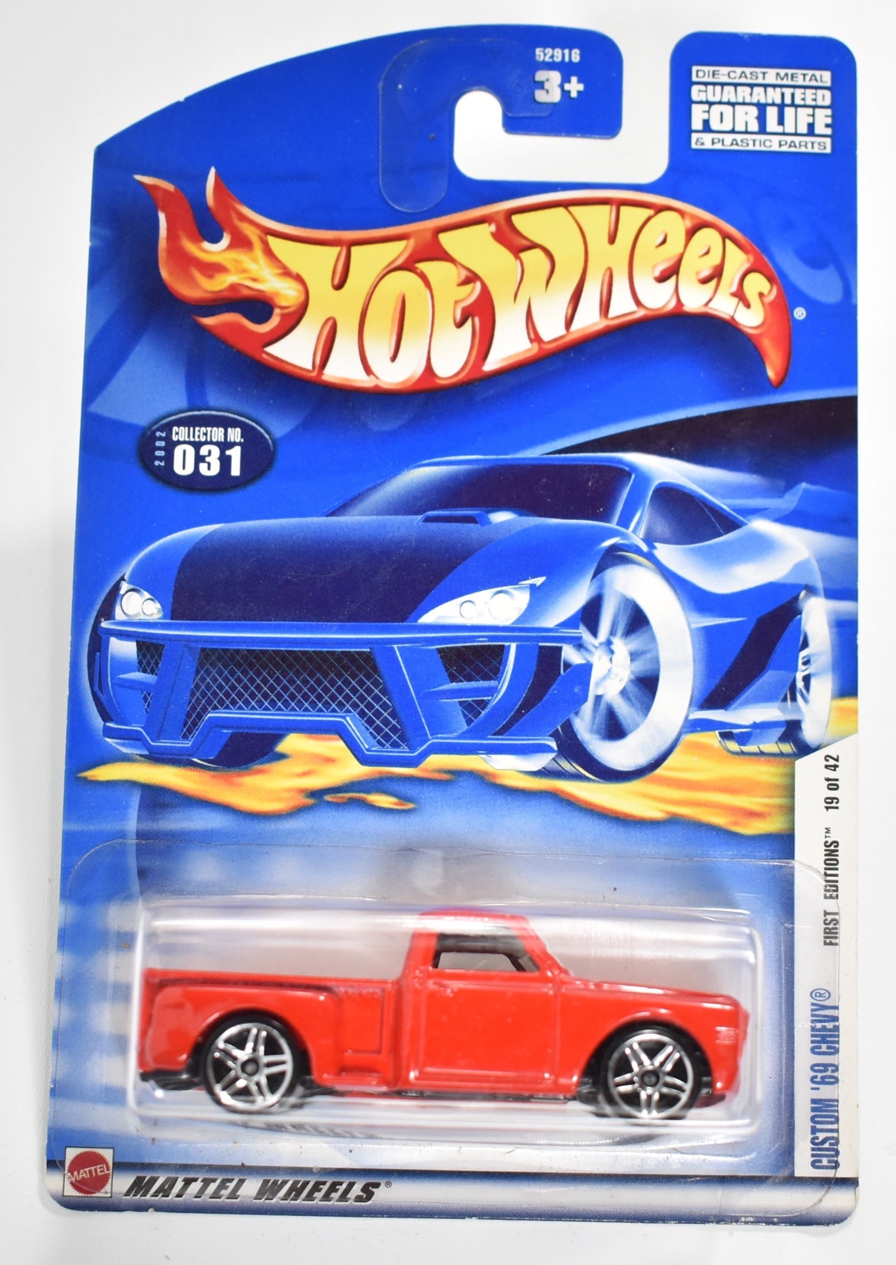 Hot Wheels car 031 Custom 69 Chevy First Edition 19 of 42 Die Cast Car Mattel