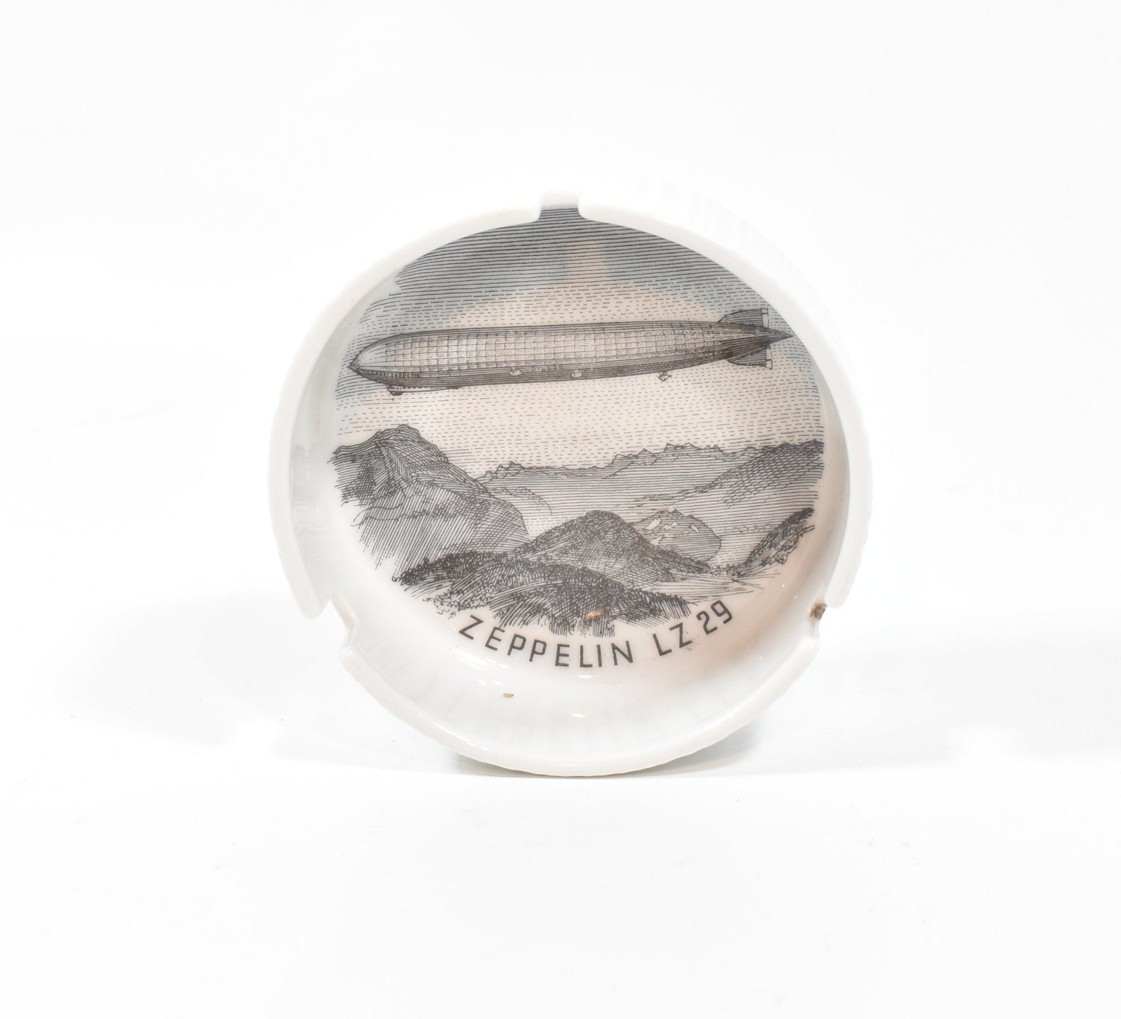 Zeppelin LZ29 White ash tray 4 inch Rosen That Germany Authentic Used