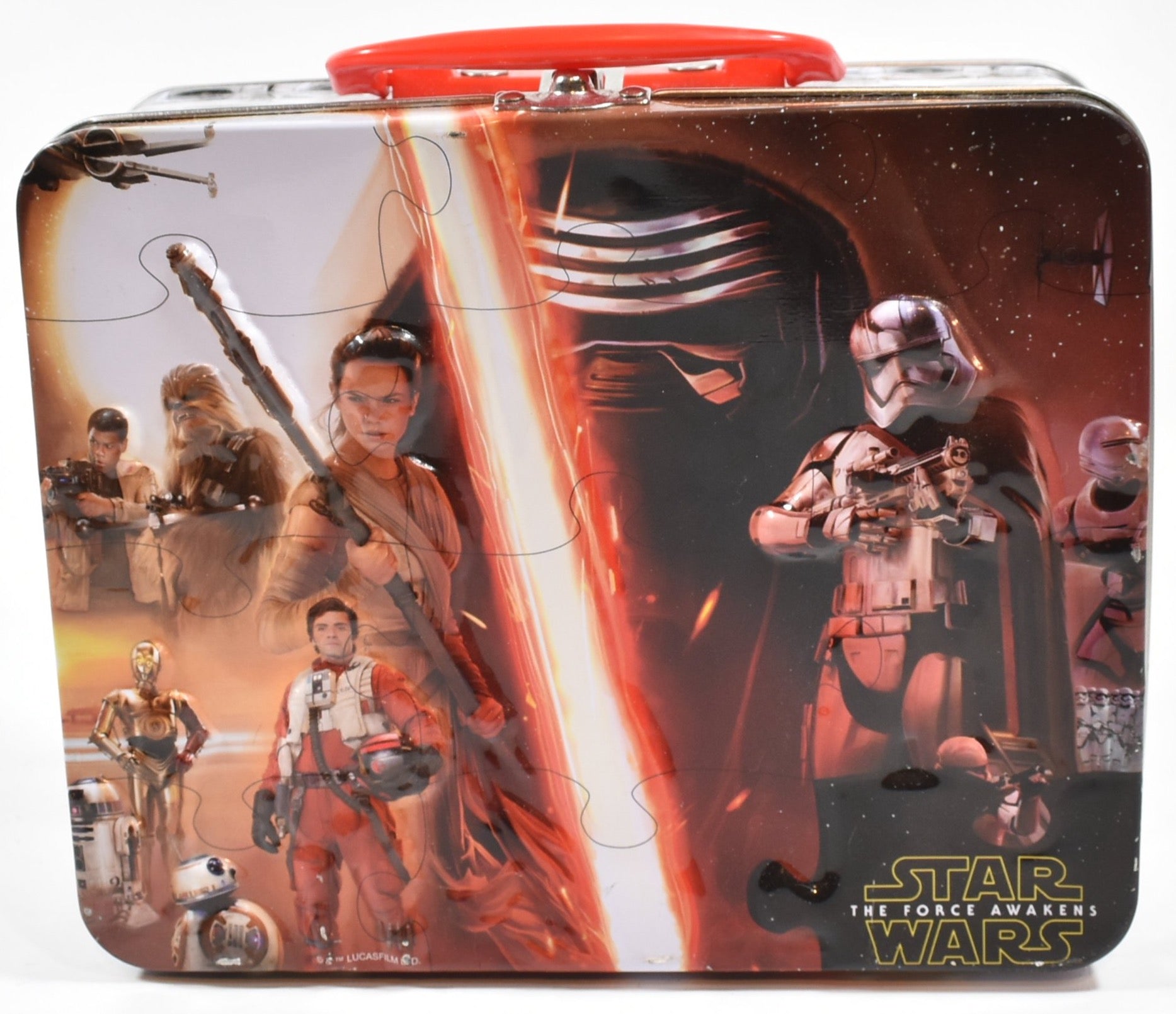 Star Wars The force awakens Lunch Tin Lunch Box Collectible No Puzzle Tin Used