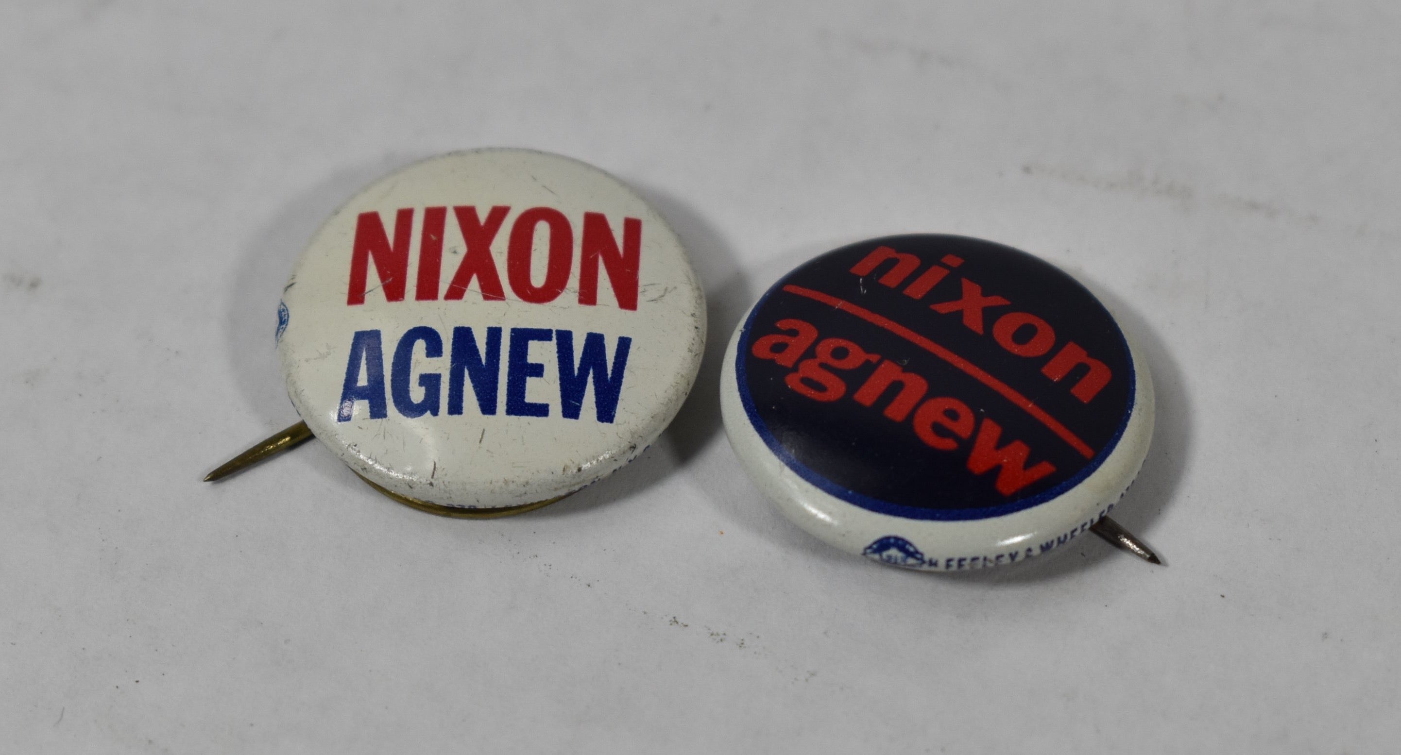 Nixon Agnew Button Pins Two Vintage Used Collectible Pins From 1972
