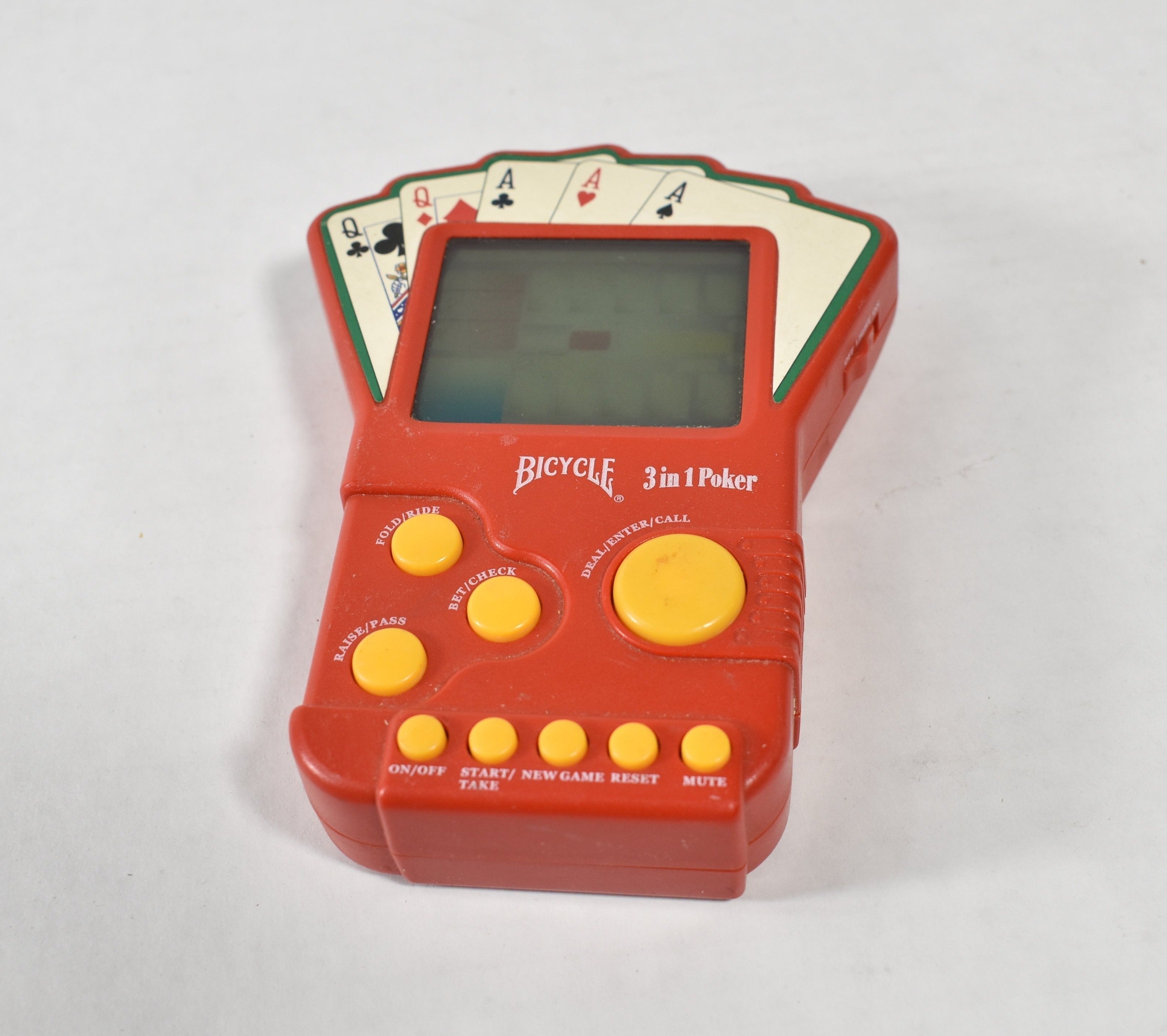 Bicycle 3 in 1 Poker Game Hand Held Electronic Game Red 2004 Techno Source