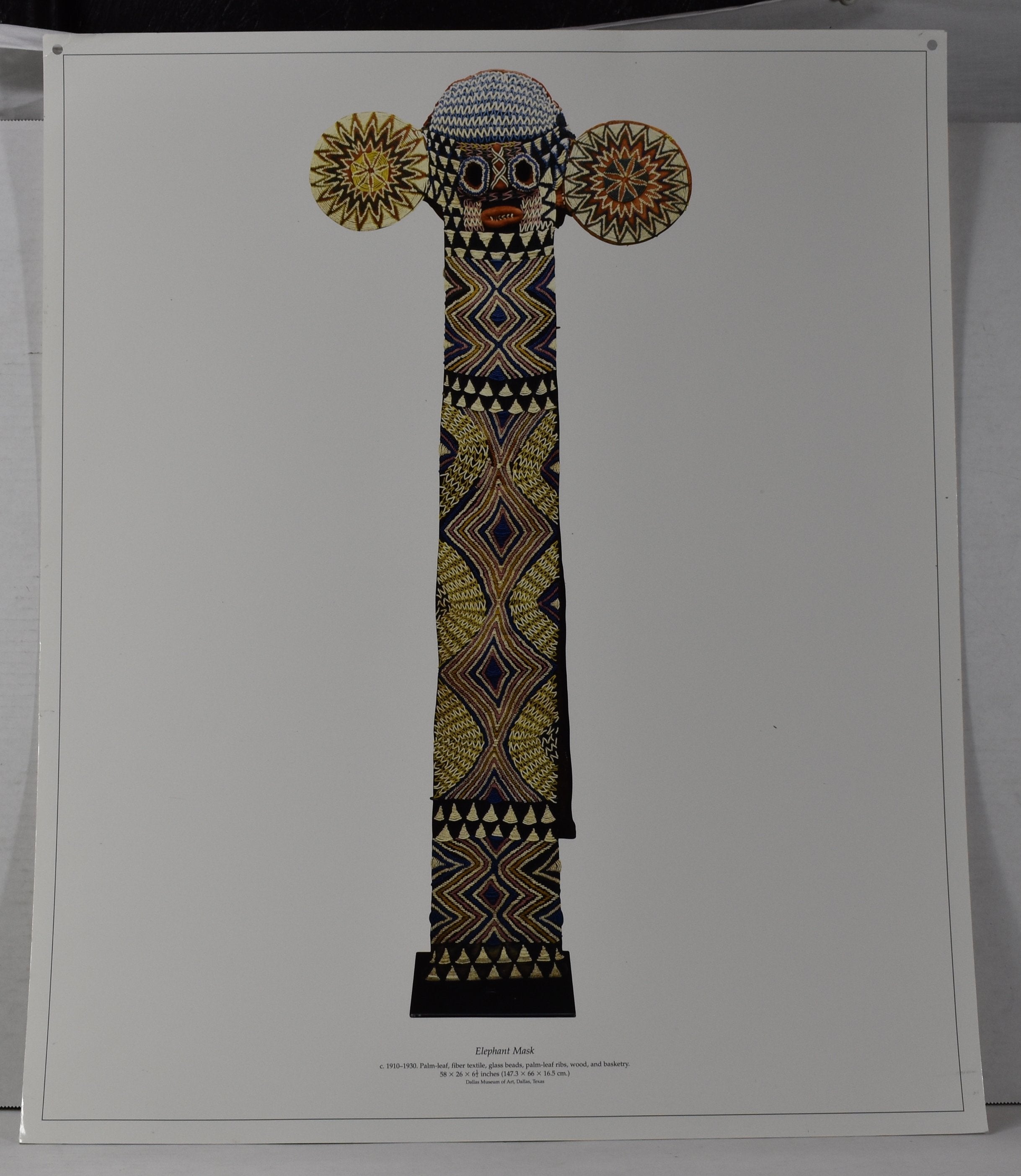 Fine Arts Print Painting Cameroon Elephant Mask C.1910 - 1930