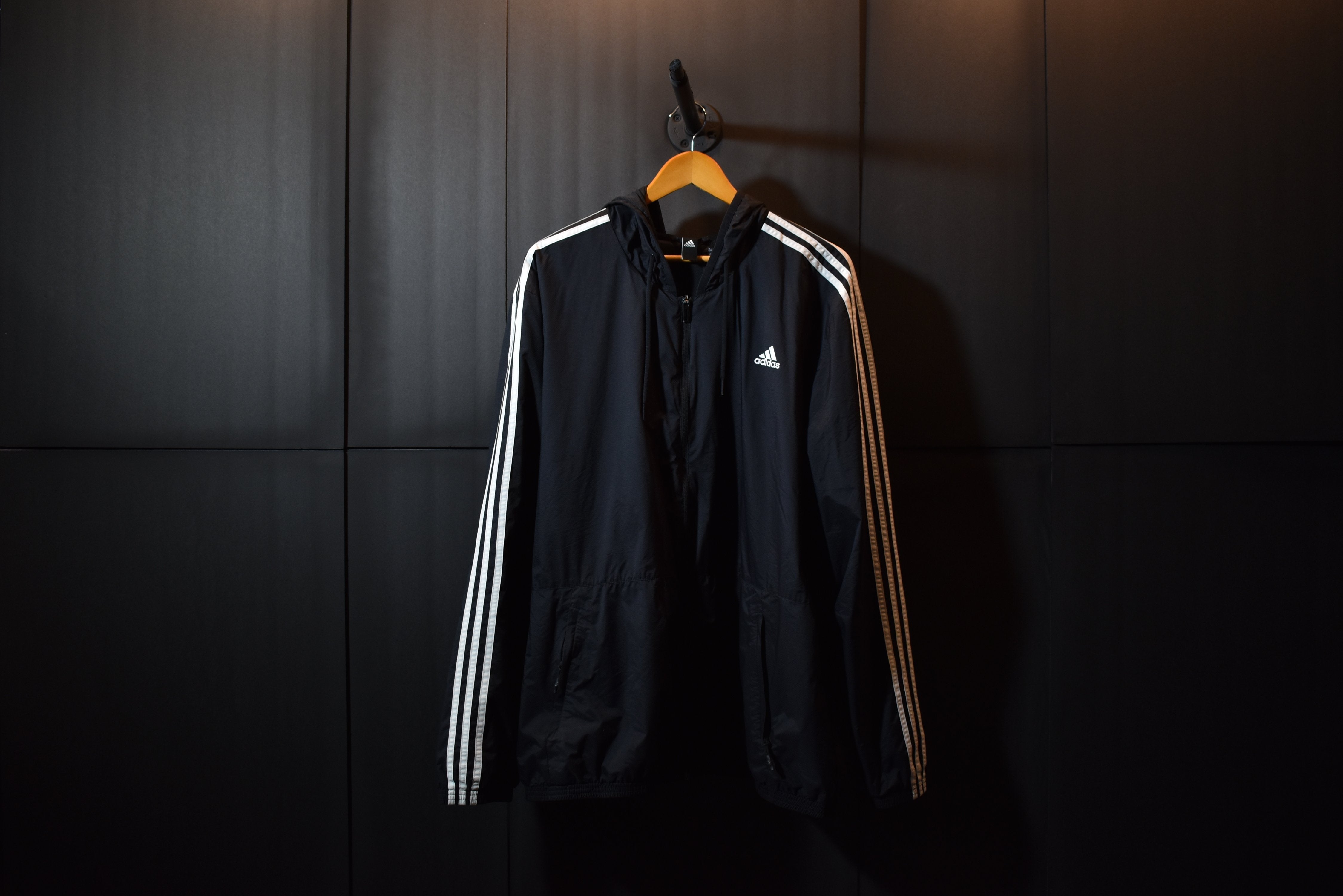 Adidas Jacket 2XL Wind Breaker Black New With Tags