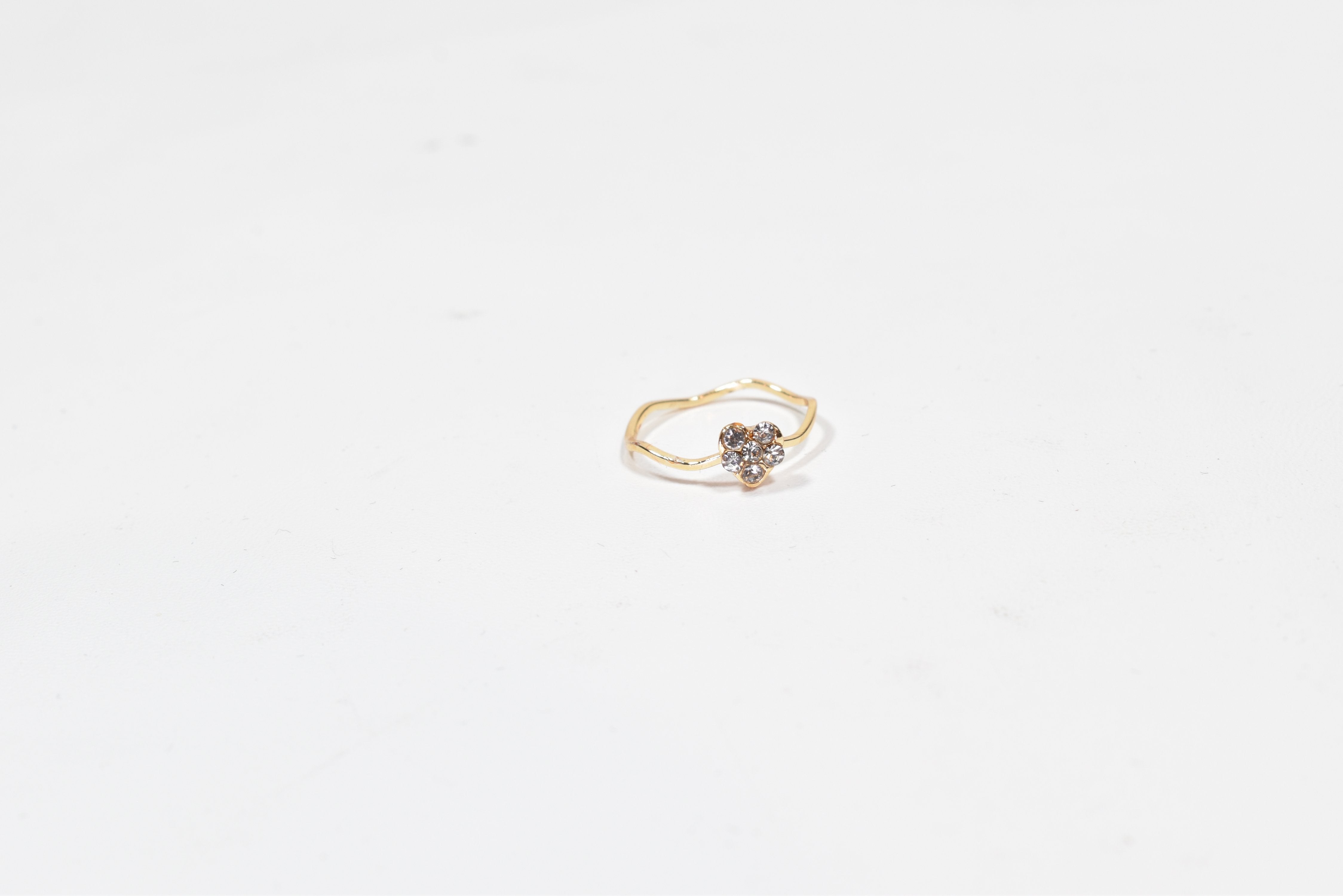 Cluster Heart Diamond Ring Gold Band Promise Ring Size 5 -00010