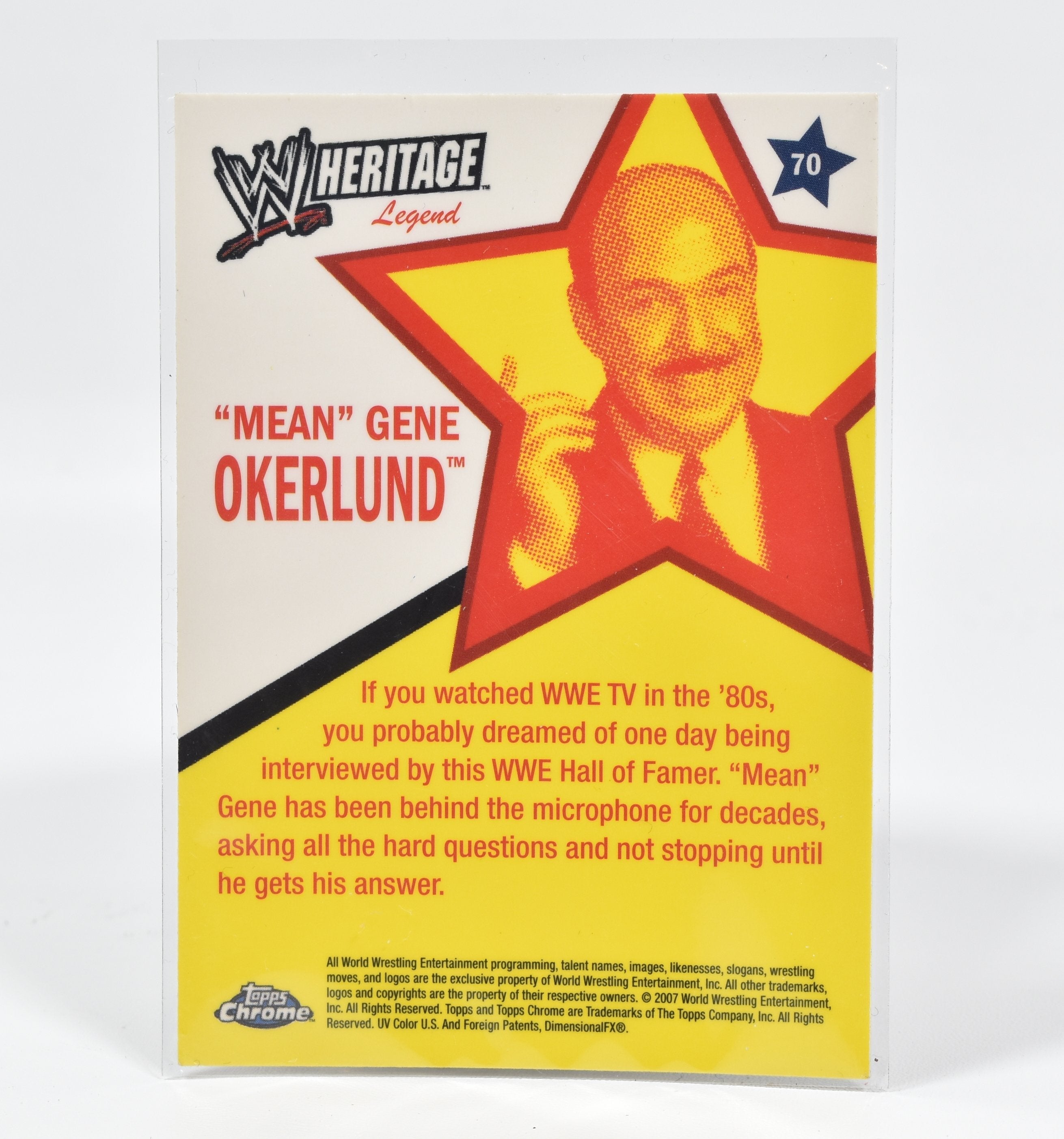 Mean Gene Okerlund WWF Legends 70 Topps Chrome 2007