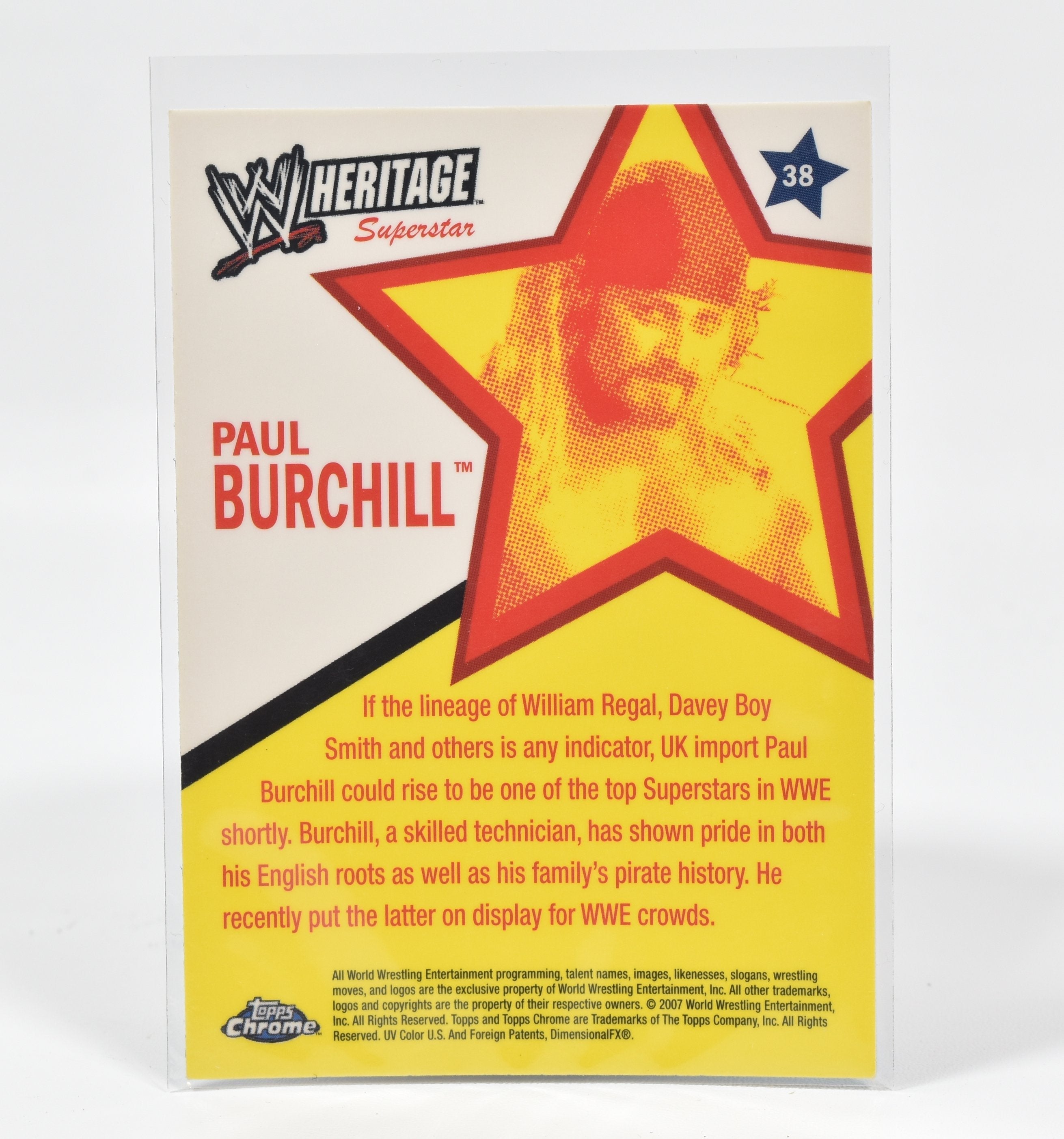 Paul Burchill WWE Superstar Topps chrome 2007 Wrestling card 38
