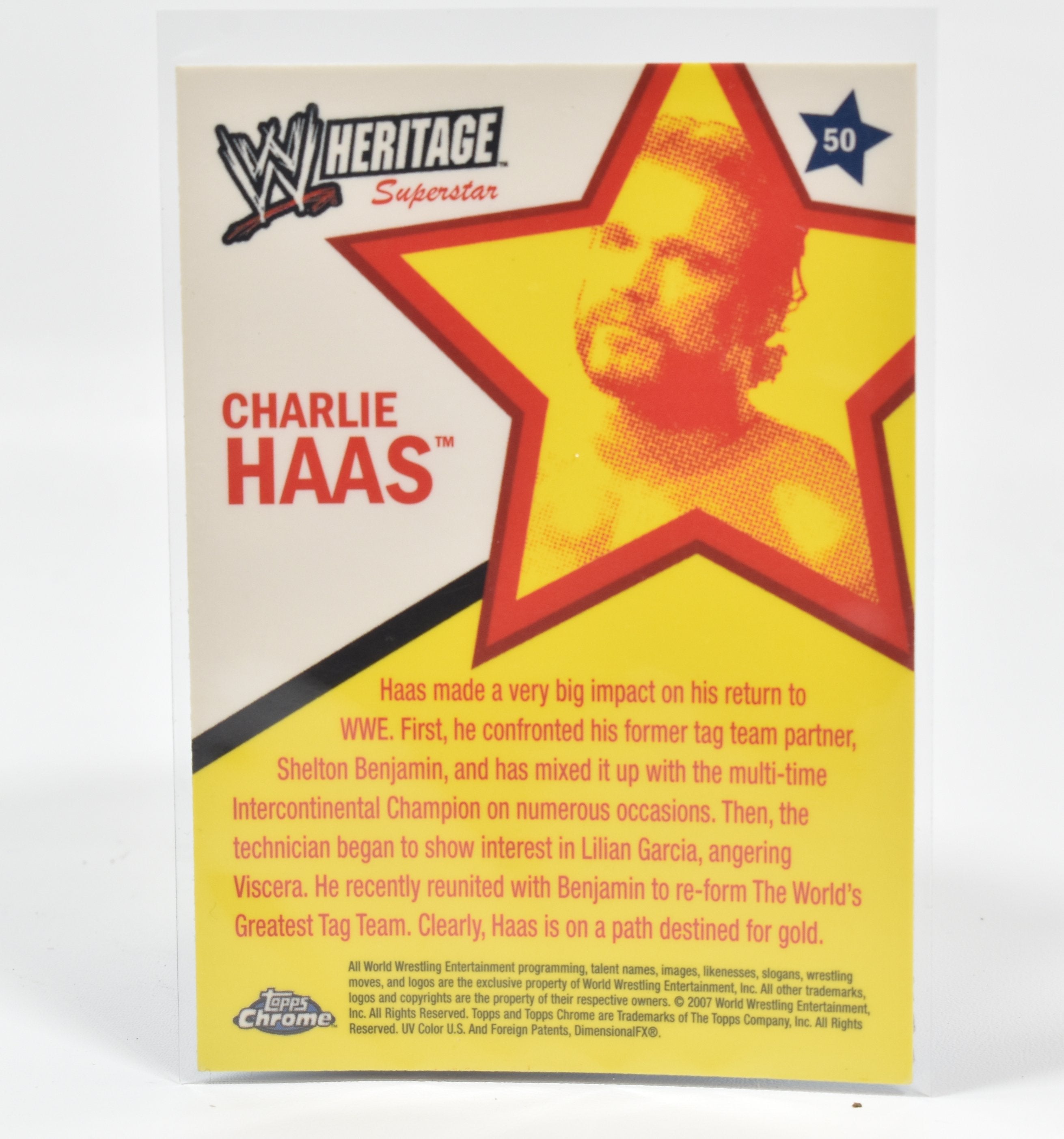 Charlie Haas Topps Chrome Wrestling card 2007 Superstar Card Heritage 50