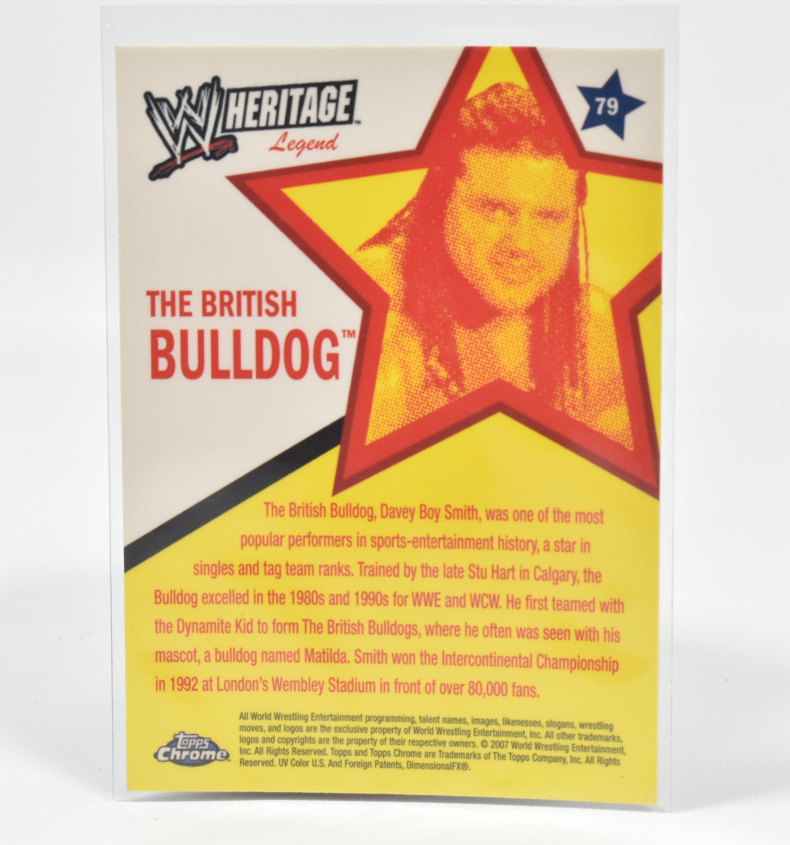 The British bulldog 79 Topps Chrome Wrestling card 2007 Superstar Card Heritage