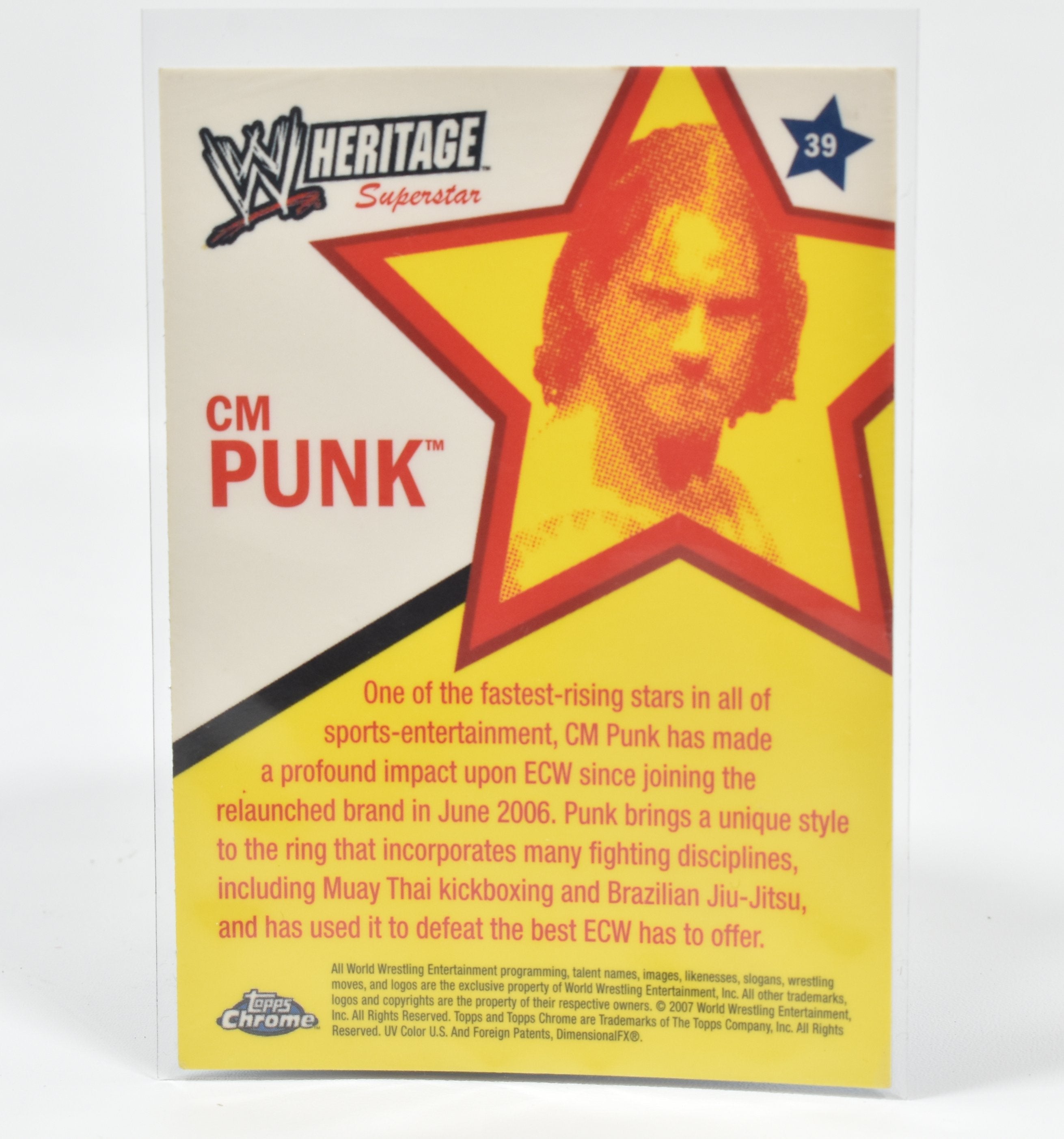 CM Punk 39 Topps Chrome Wrestling card 2007 Superstar Card Heritage