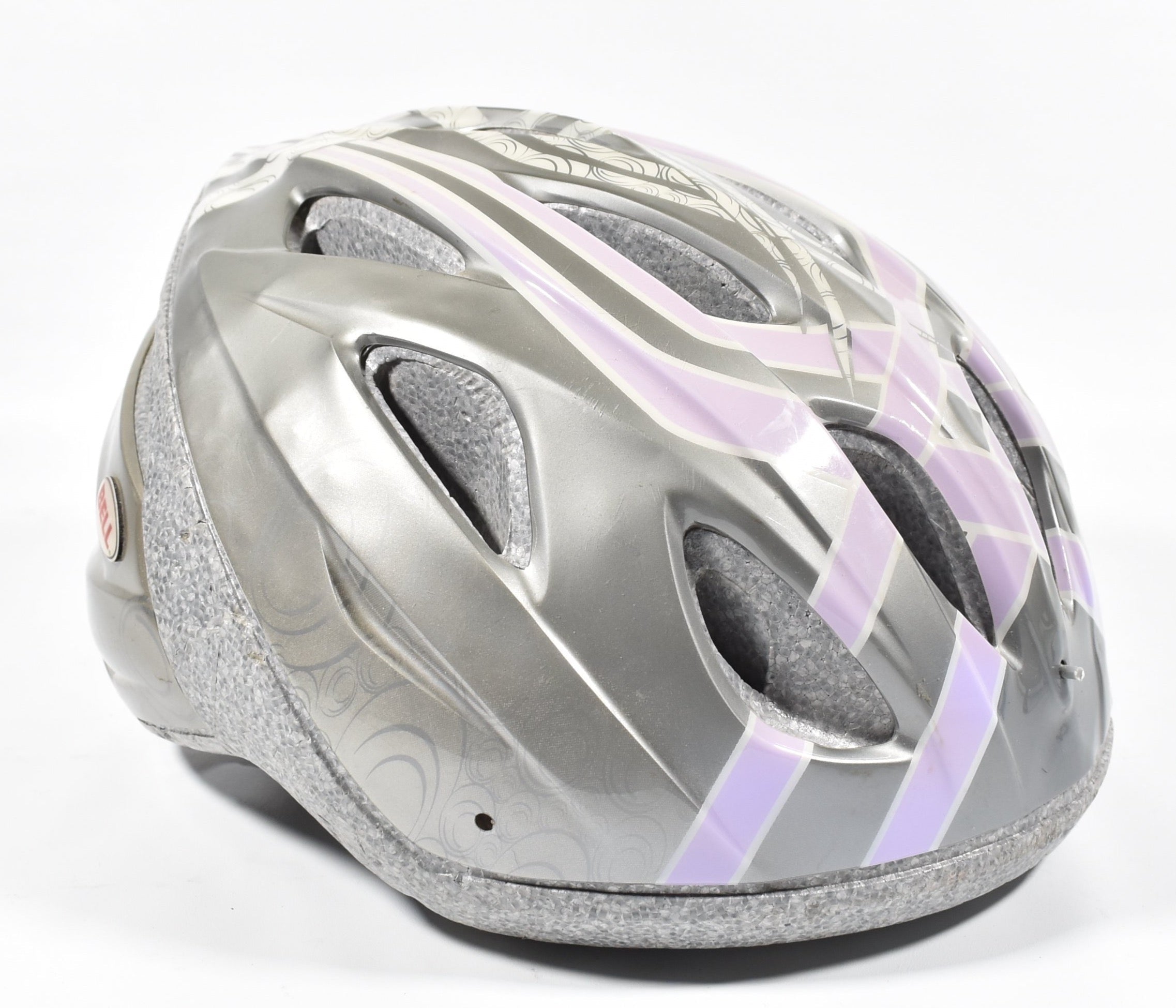 Bell Bicycle Helmet grey and pink used TF19y W-LIGHTS NO VISOR 241 GREY
