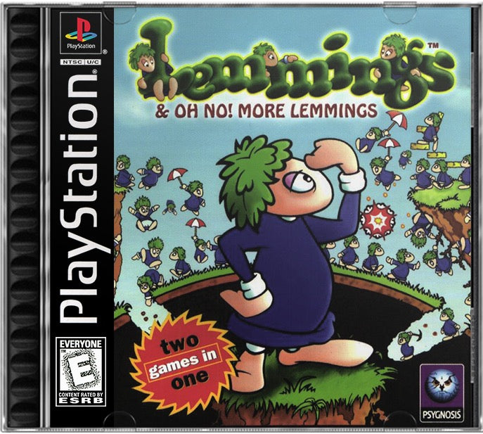 Lemmings & Oh No! More Lemmings PS1 Sony Playstation 1 Used Video Game