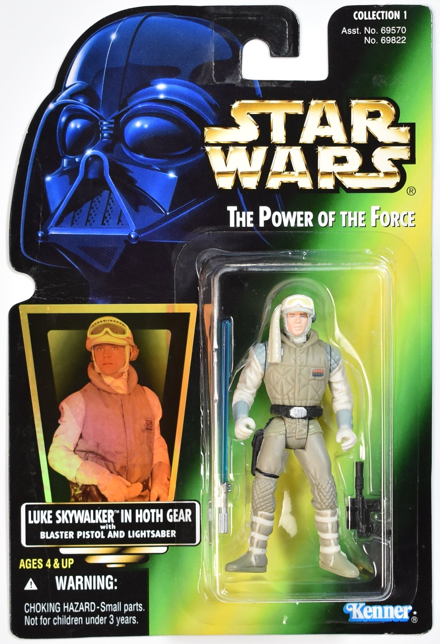 Star Wars Power of the force Green Card Luke Skywalker in Hoth Gear