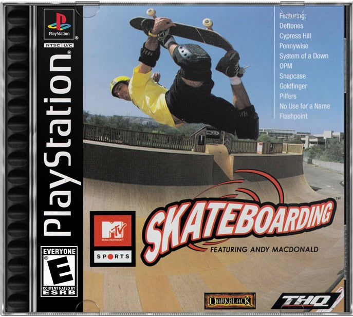 MTV Sports - Skateboarding featuring Andy Macdonald PS1 Sony Playstation 1 Used