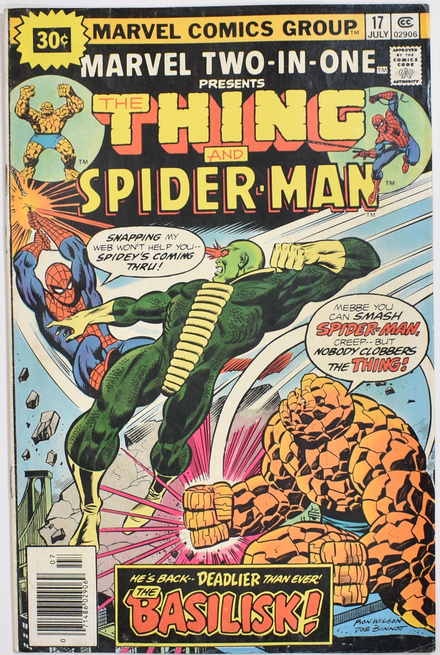 The Thing and Spiderman Marvel Two In One No.17 Comic Book