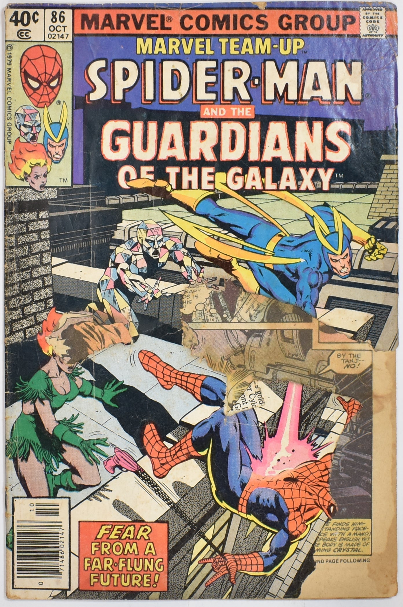 Spider Man and the Guardians of the Galaxy Comic 86 Marvel Comic DAMAGED