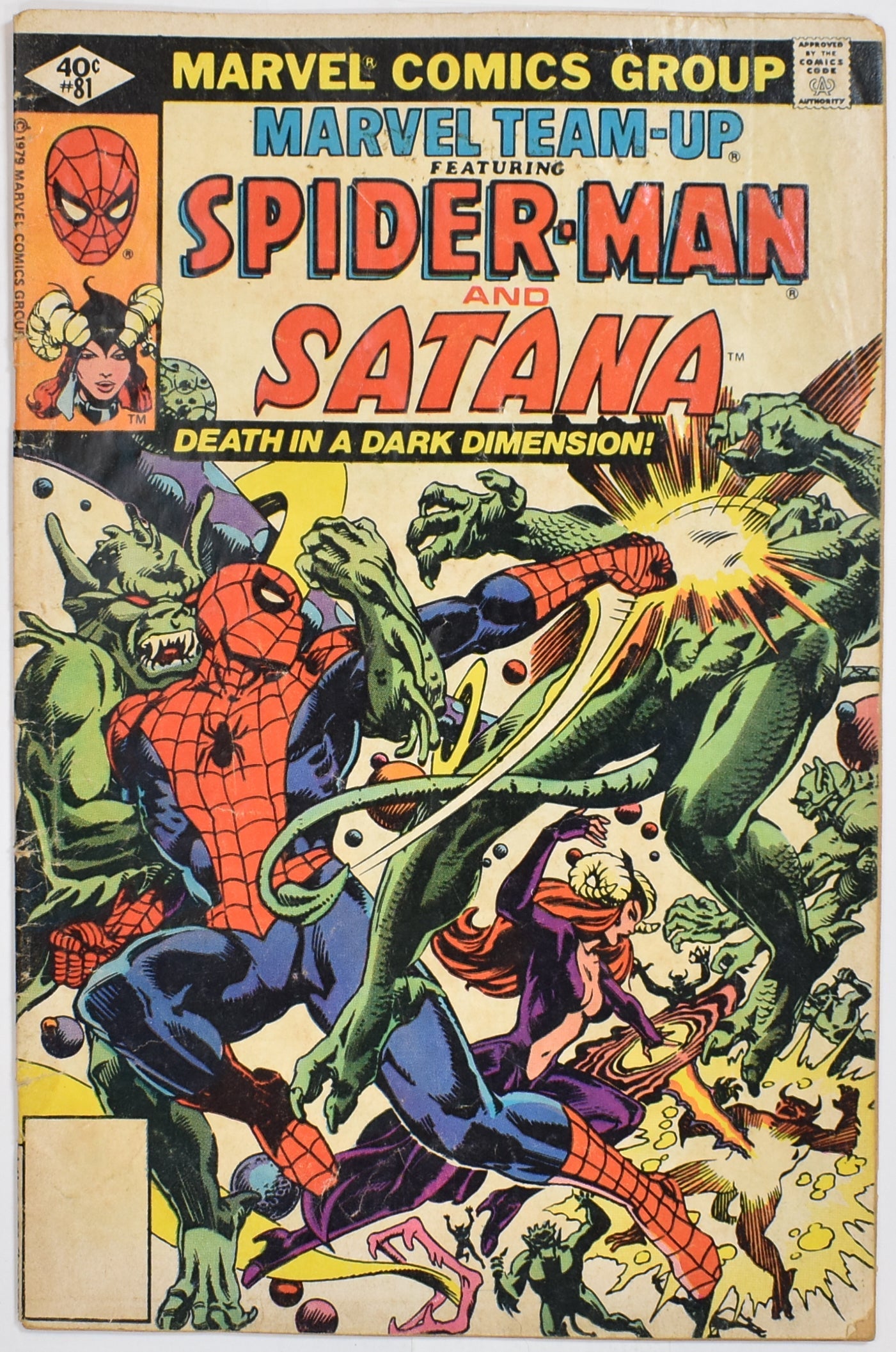 Marvel Team Up Spider Man and Satana Death in a dark dimension 81 Marvel Comic