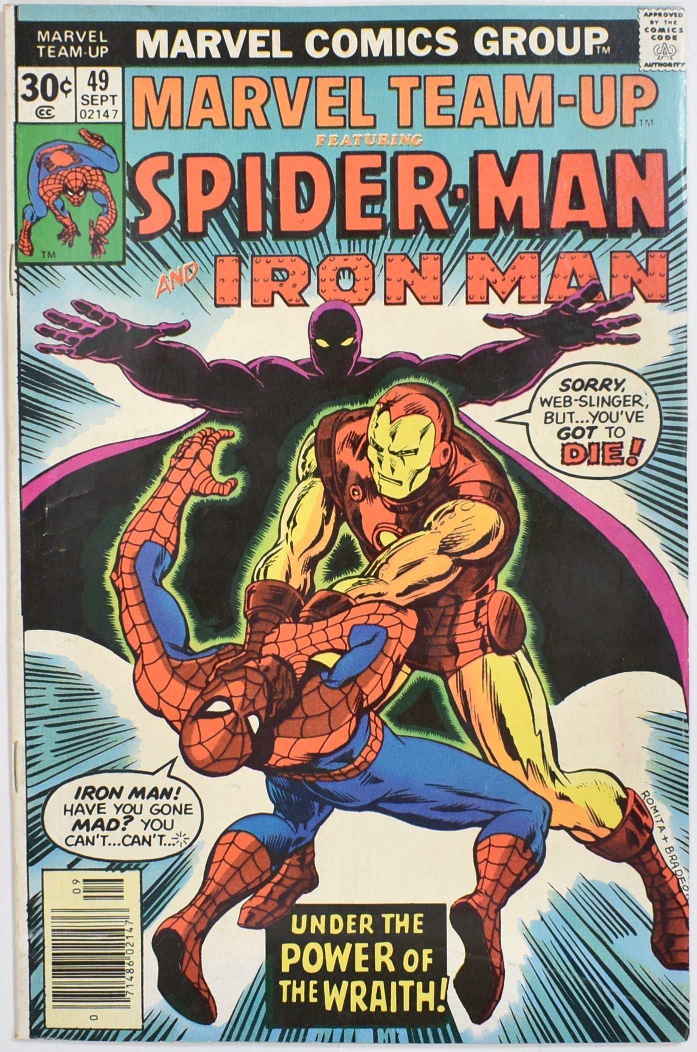 Marvel Team Up Spider Man and The Iron Man 49 Sept Comic Book