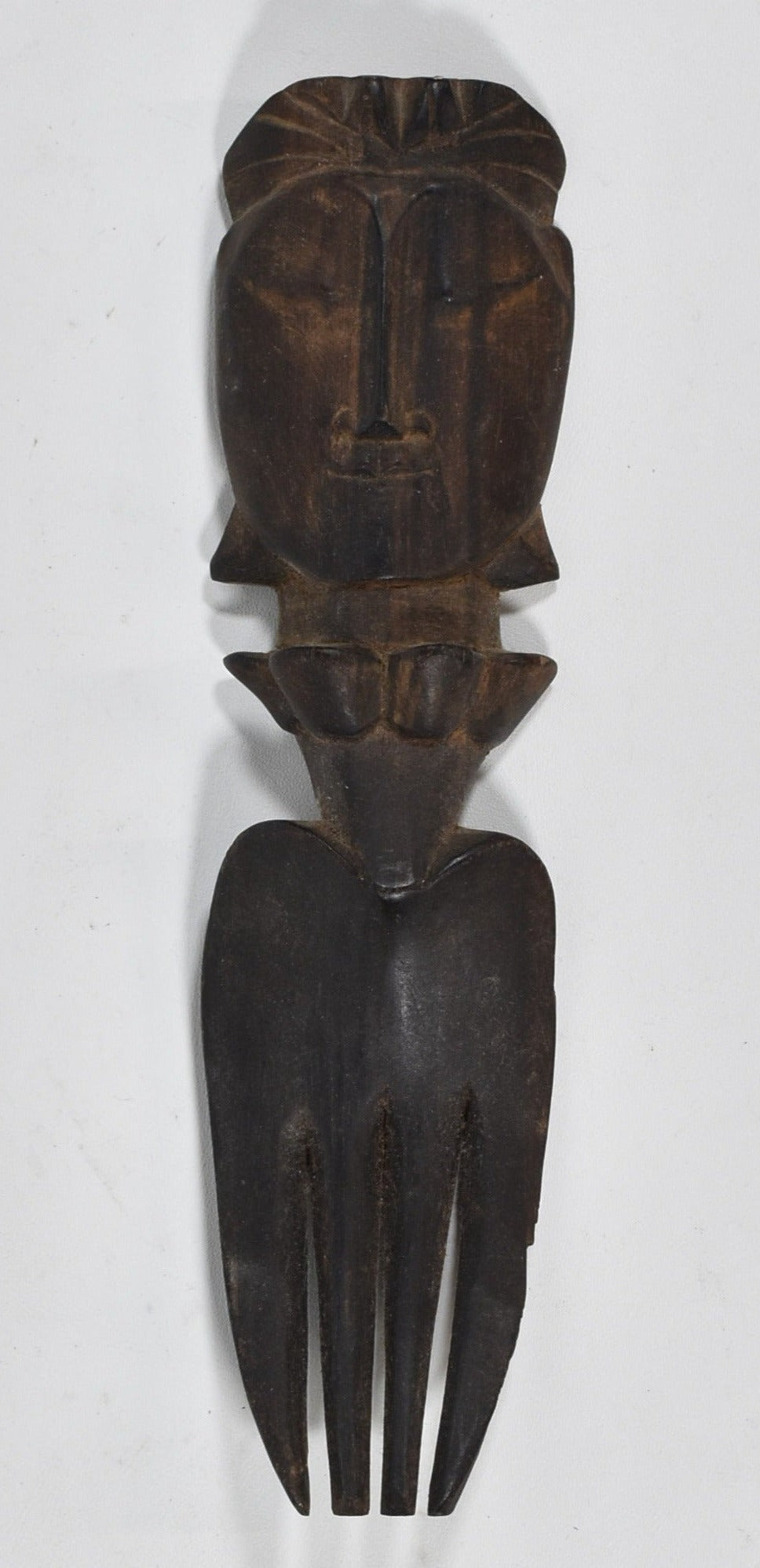 Hand Carved Wood Fork Authentic 7inch