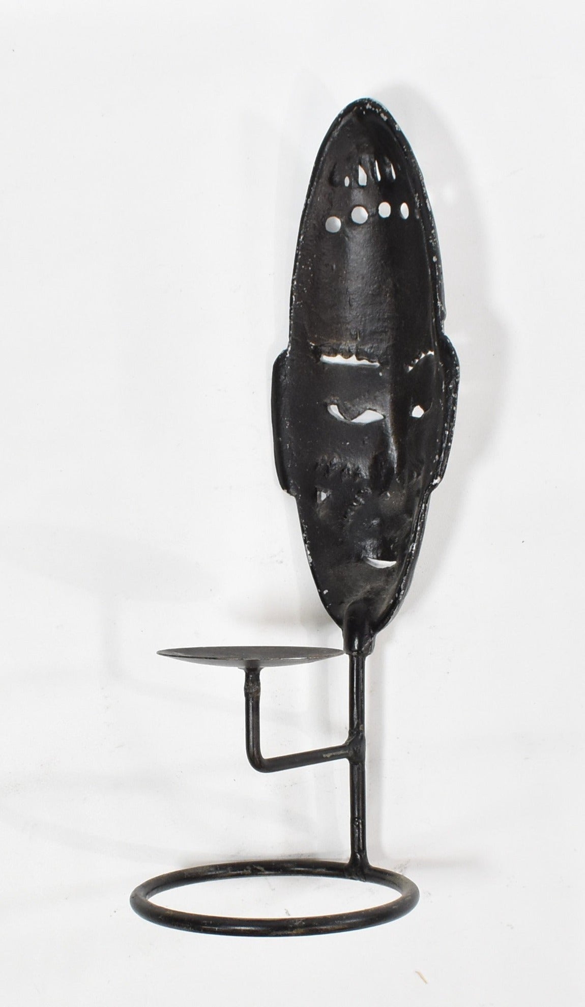 Metal Candle Holder South American Native Face