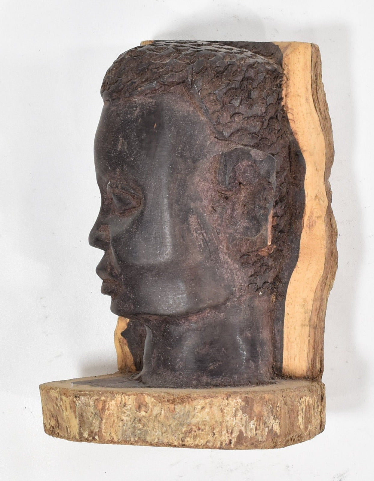 Hand Carved Wood Face African Male