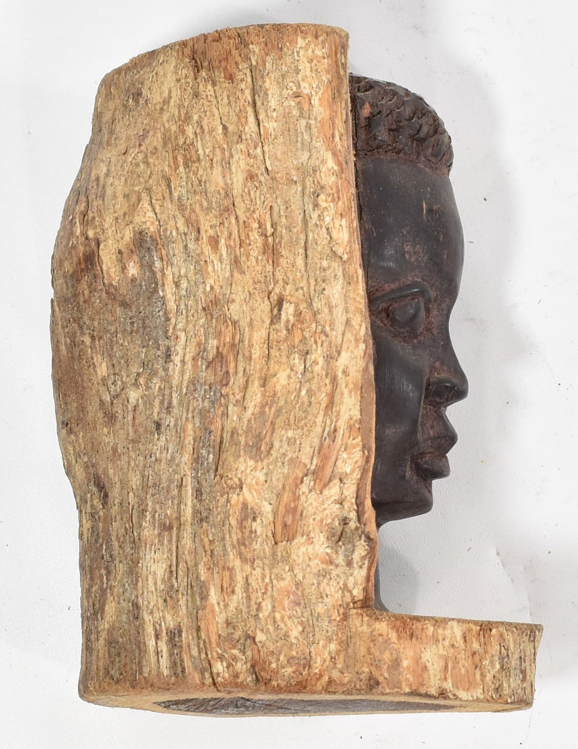 Hand Carved Wood Face African Male