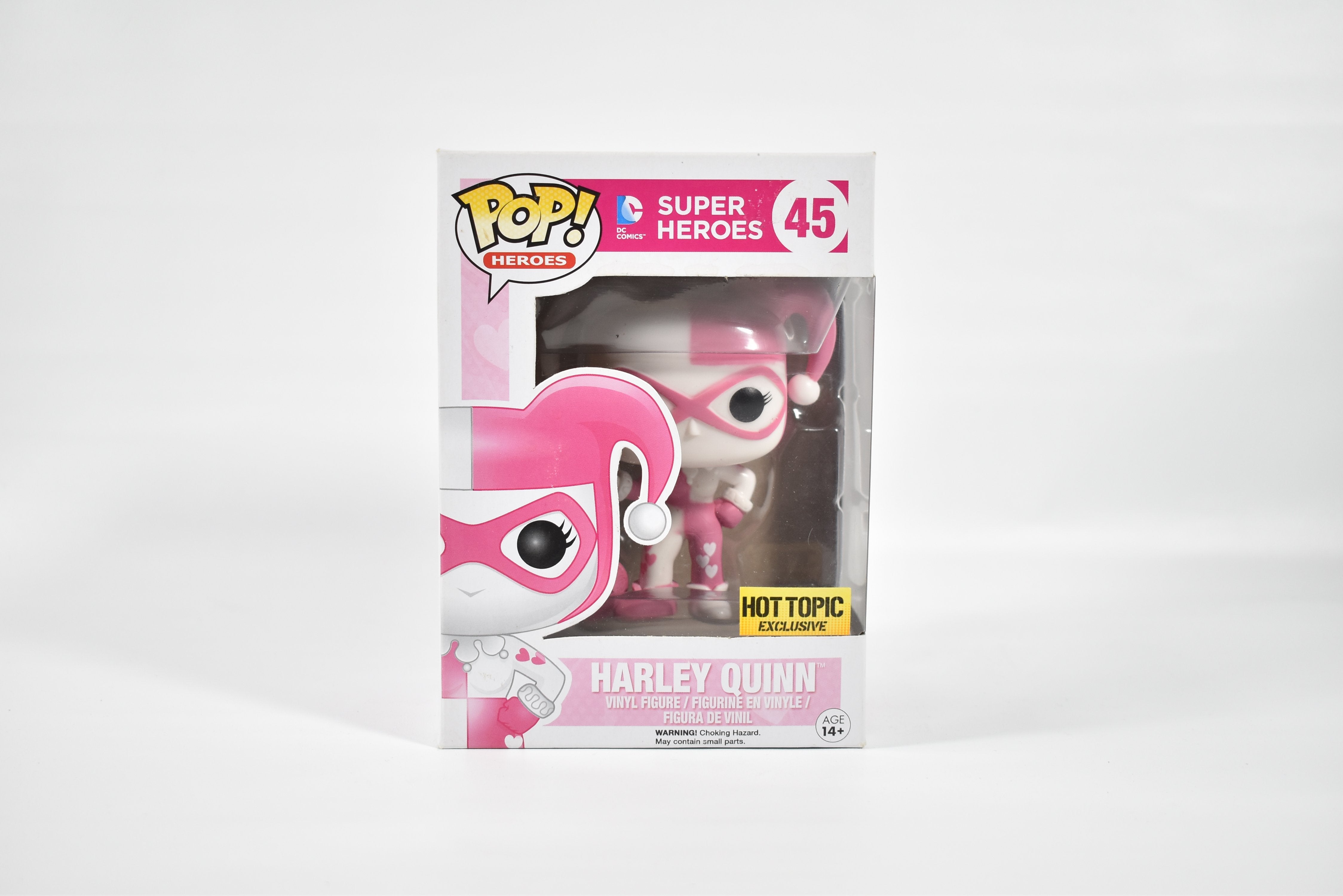 Pop Funko Harley Quinn 45 Super Heros Pink Valentines Exclusive