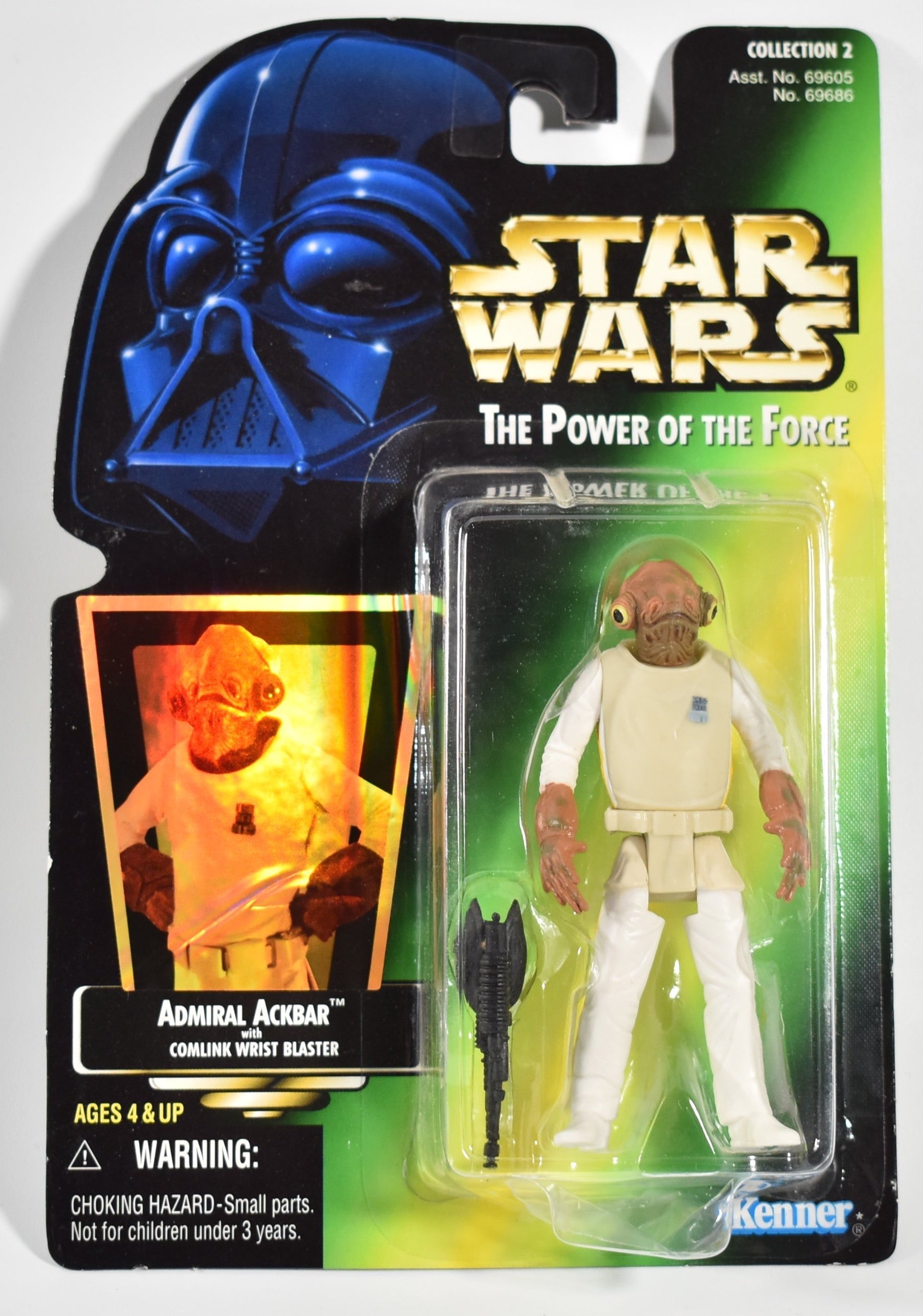 Star Wars Power of the force Green Card Admiral Ackbar Halo 1996