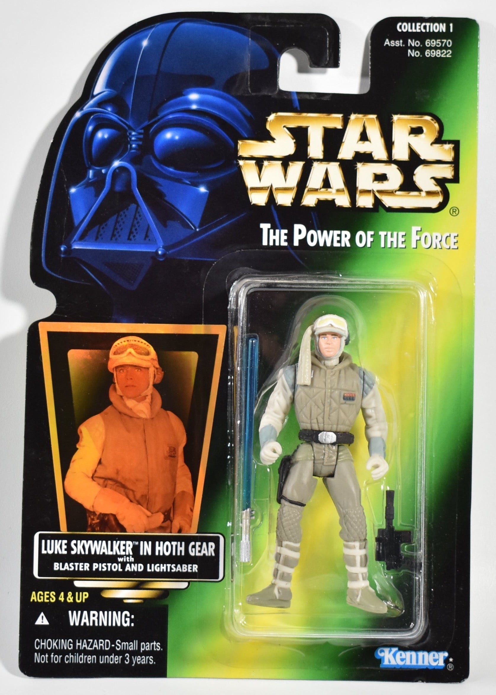 Star Wars Power of the force Green Card Luke Skywalker in Hoth Gear Kenner
