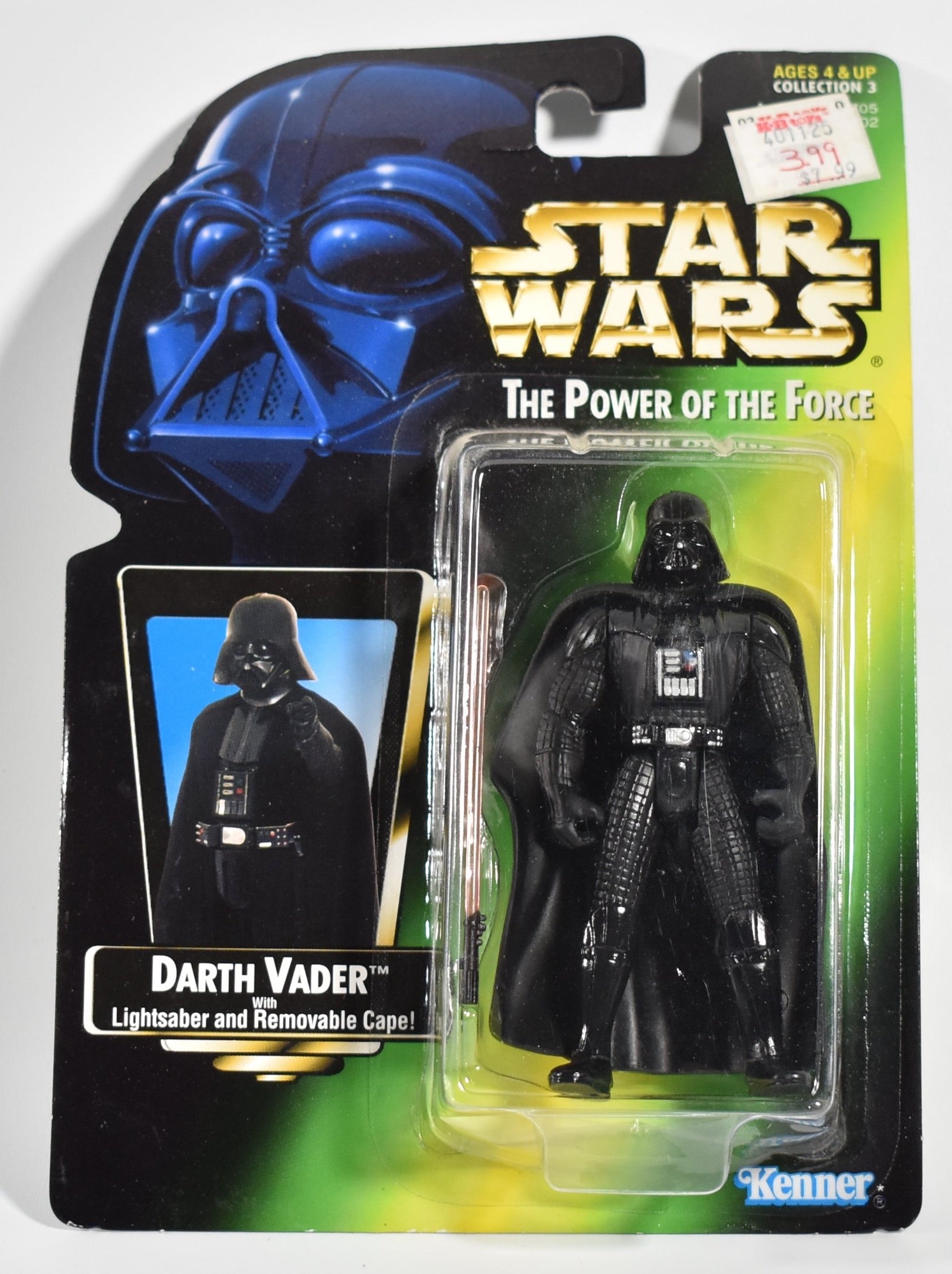 Star Wars Power of the force Green Card Darth Vader 1996