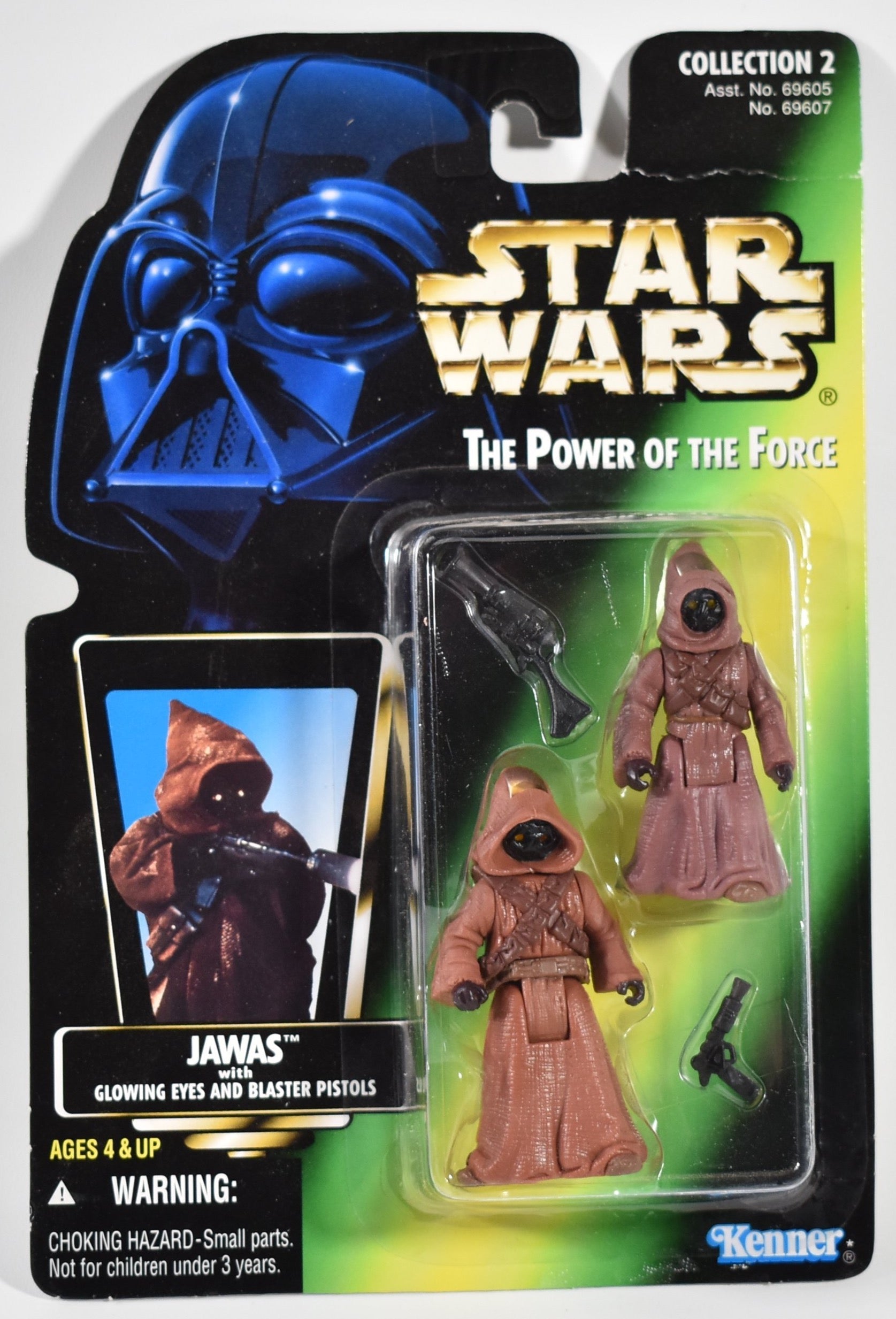 Star Wars Power of the Force Green Card Jawas Glowing Eyes 1996 Kenner