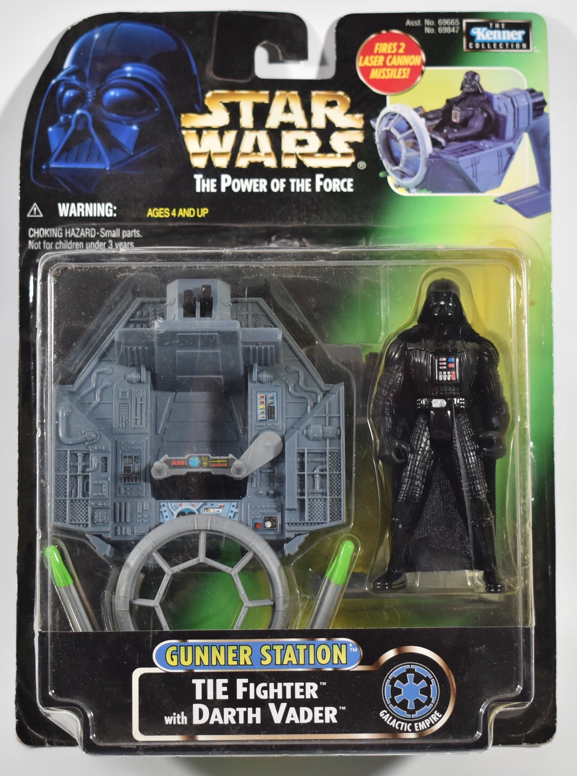 Power of the force Gunner Station Tie Fighter with Darth Vader 1998 Kenner