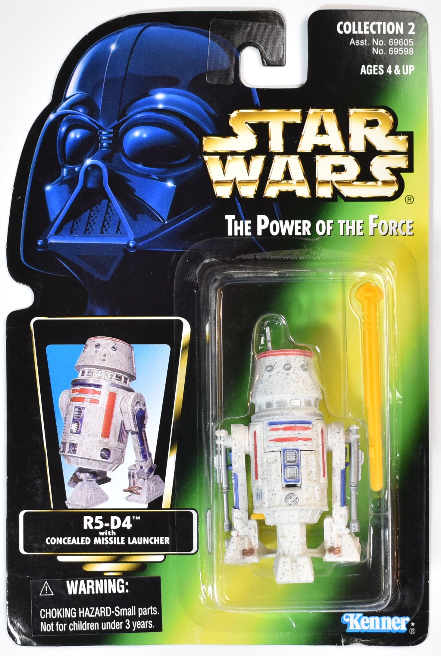 Star Wars Power of the Force Green Card R5-D4 with Missile Launcher 1996 Kenner