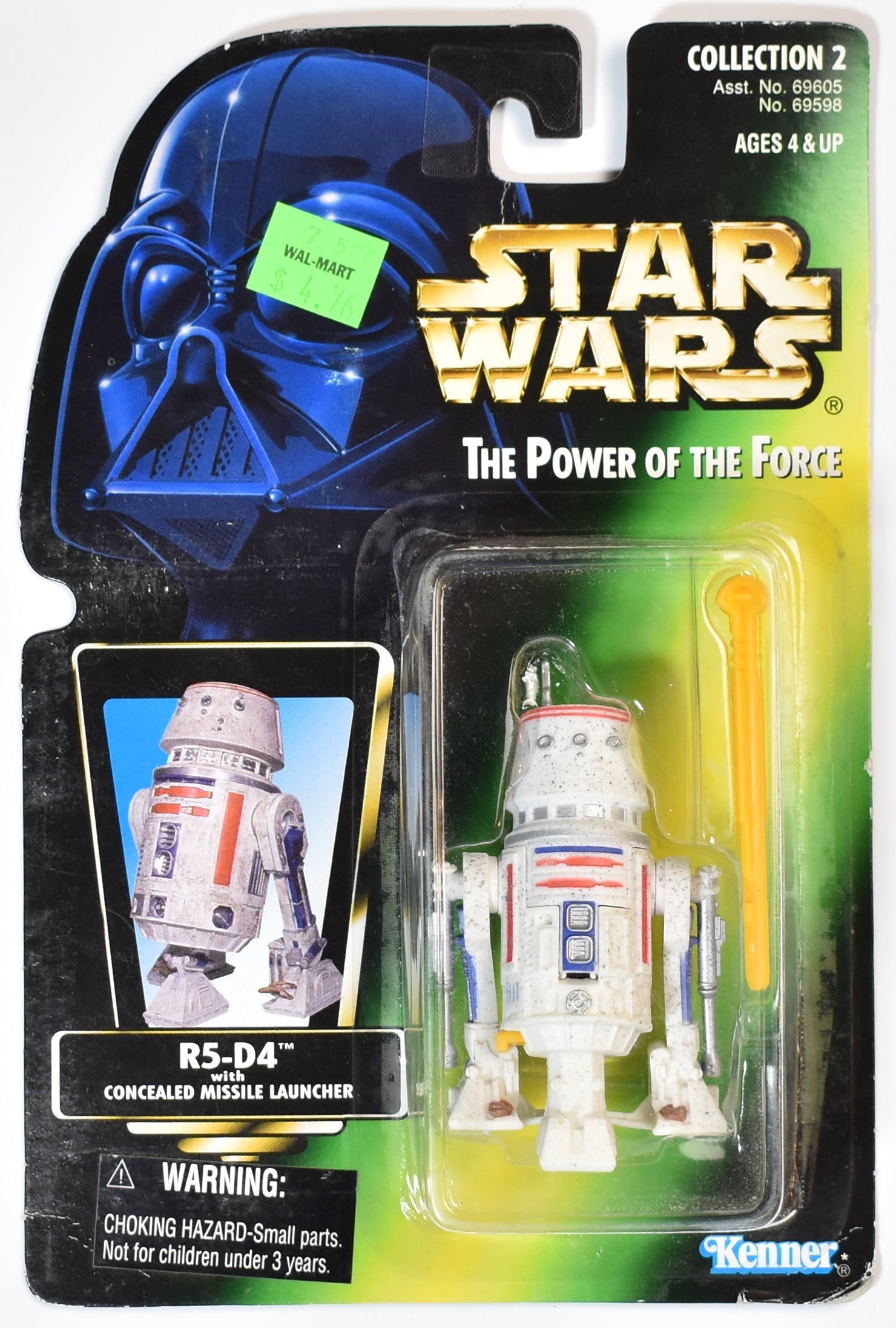 Star Wars Power of the Force Green Card R5-D4 Kenner 1996