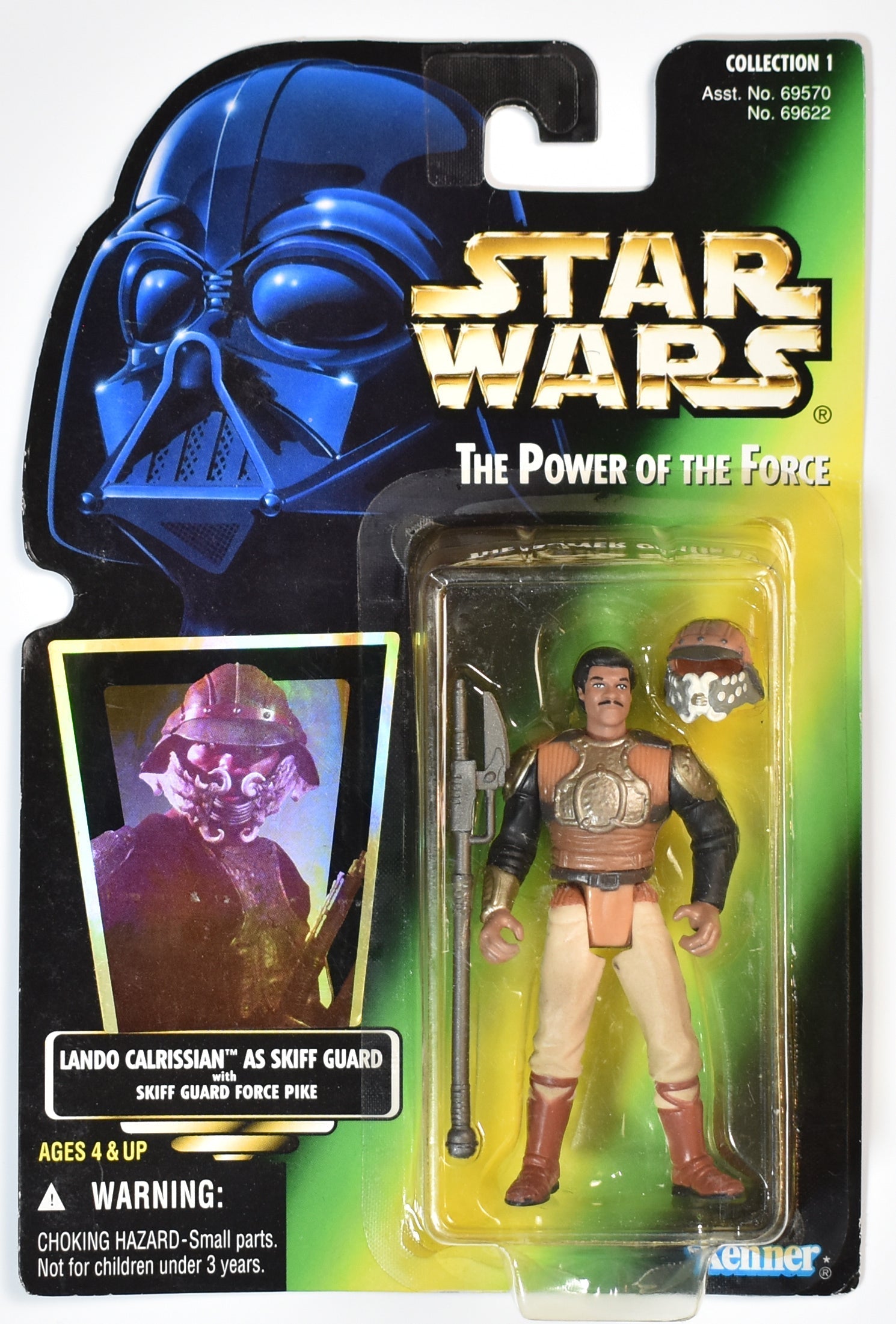 Star Wars Power of the force Green Card Lando Calrissian Skiff Guard 1996 Kenner
