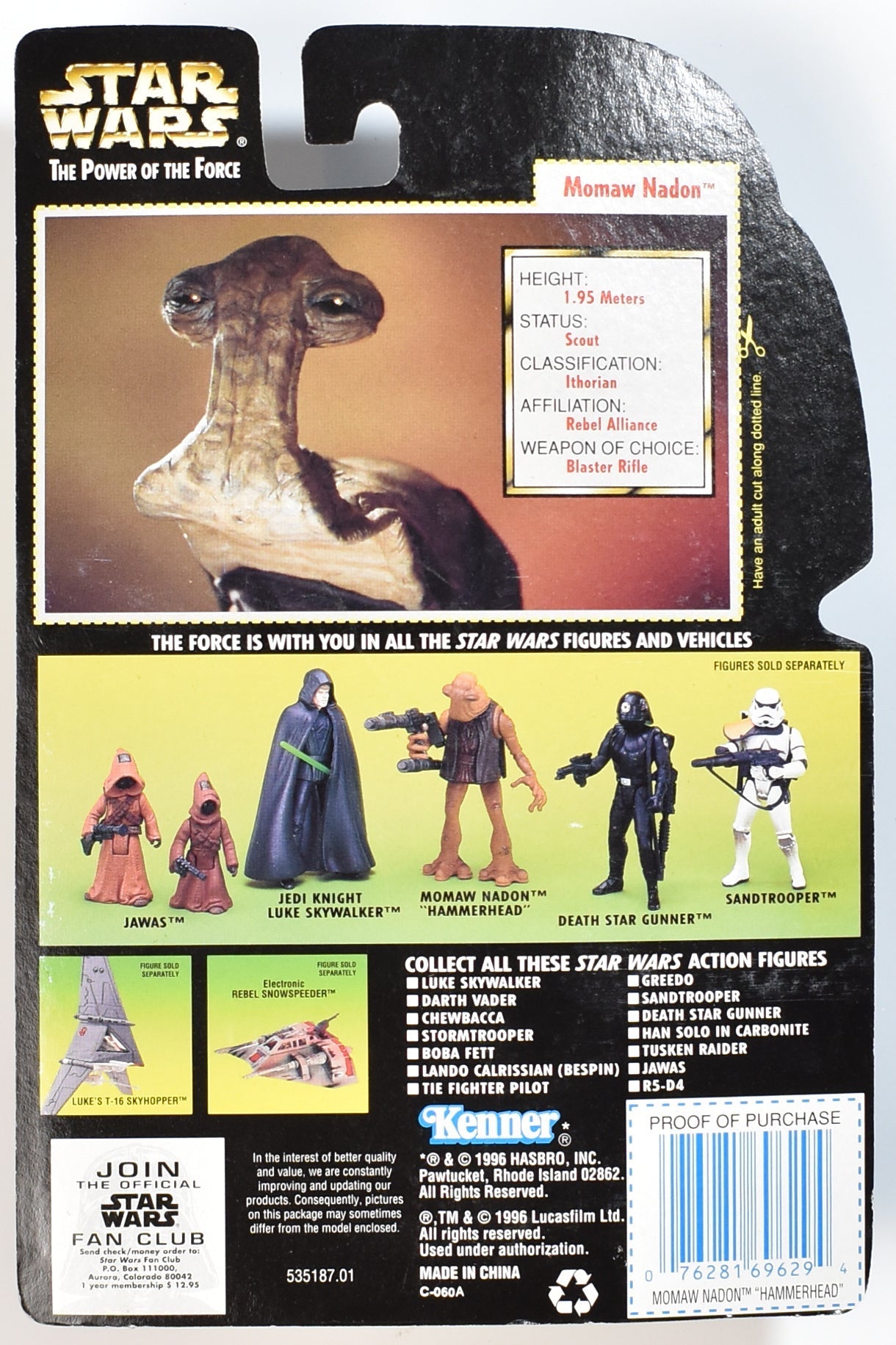 Star Wars Power of the Force Green Card Momaw Nadon Hammerhead 5