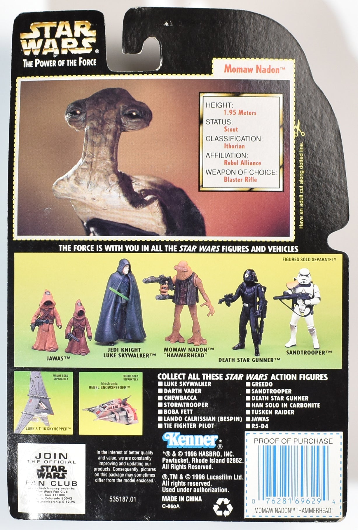 Star Wars Power of the Force Green Card Momaw Nadon Hammerhead 1