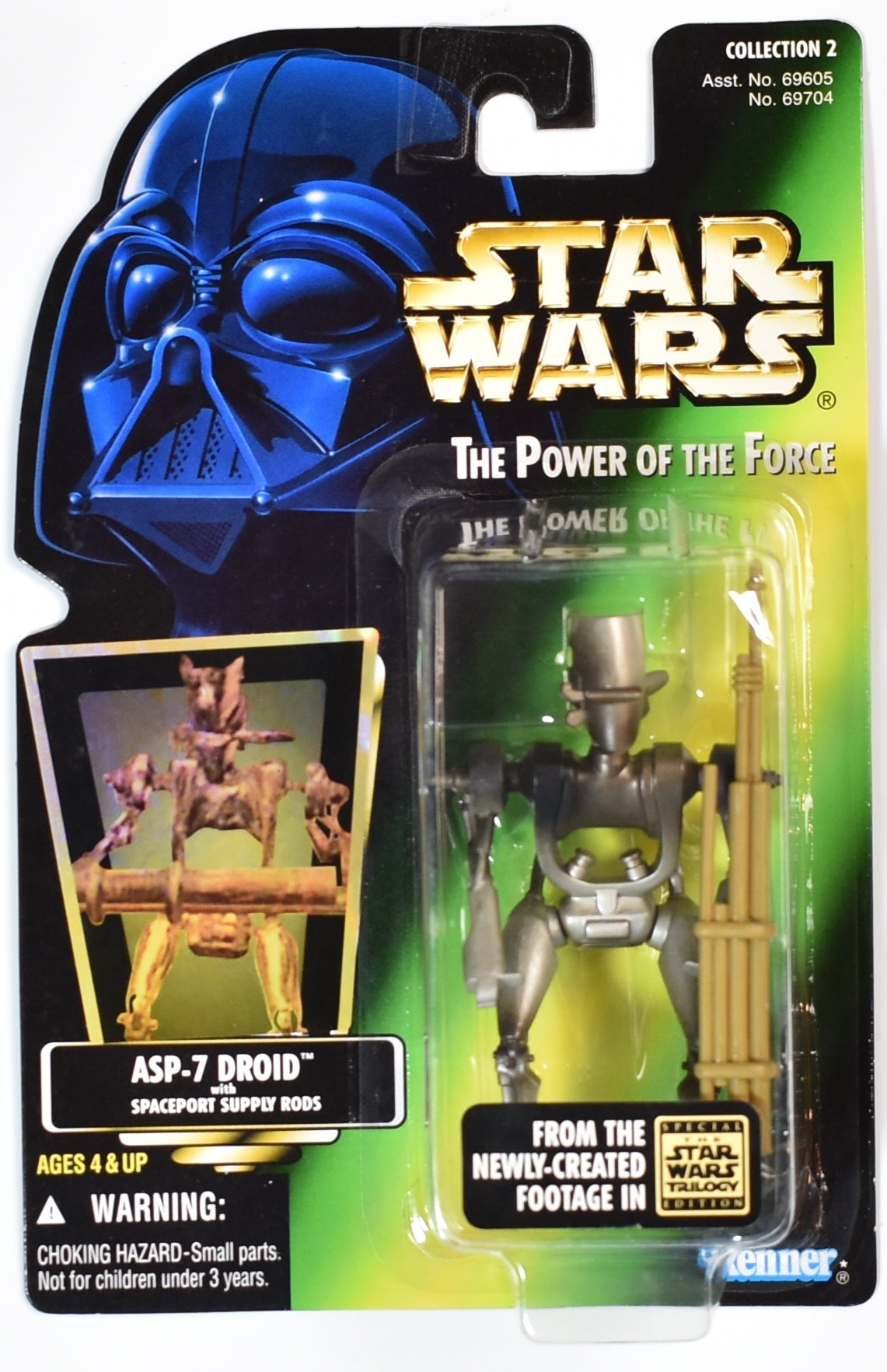 Star Wars Power of the Force Green Card ASP-7 Droid 1996 Kenner Action Figure