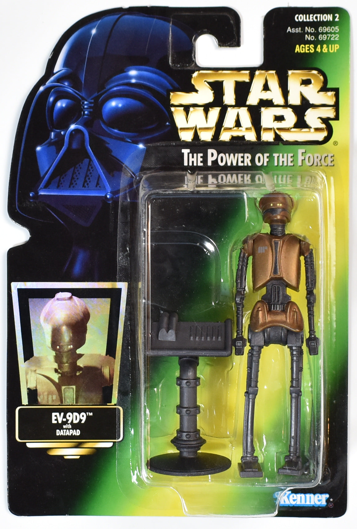 Star Wars Power of the force Green Card Ev-9D9 Data Pad 1996 kenner