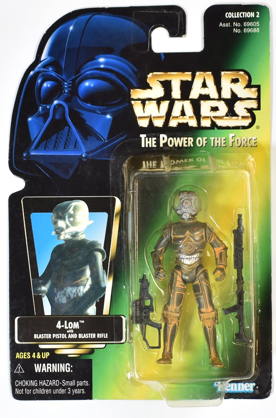 Star Wars Power of the force Green Card 4- Lom Action Figure 1996 Hasbro JAPAN
